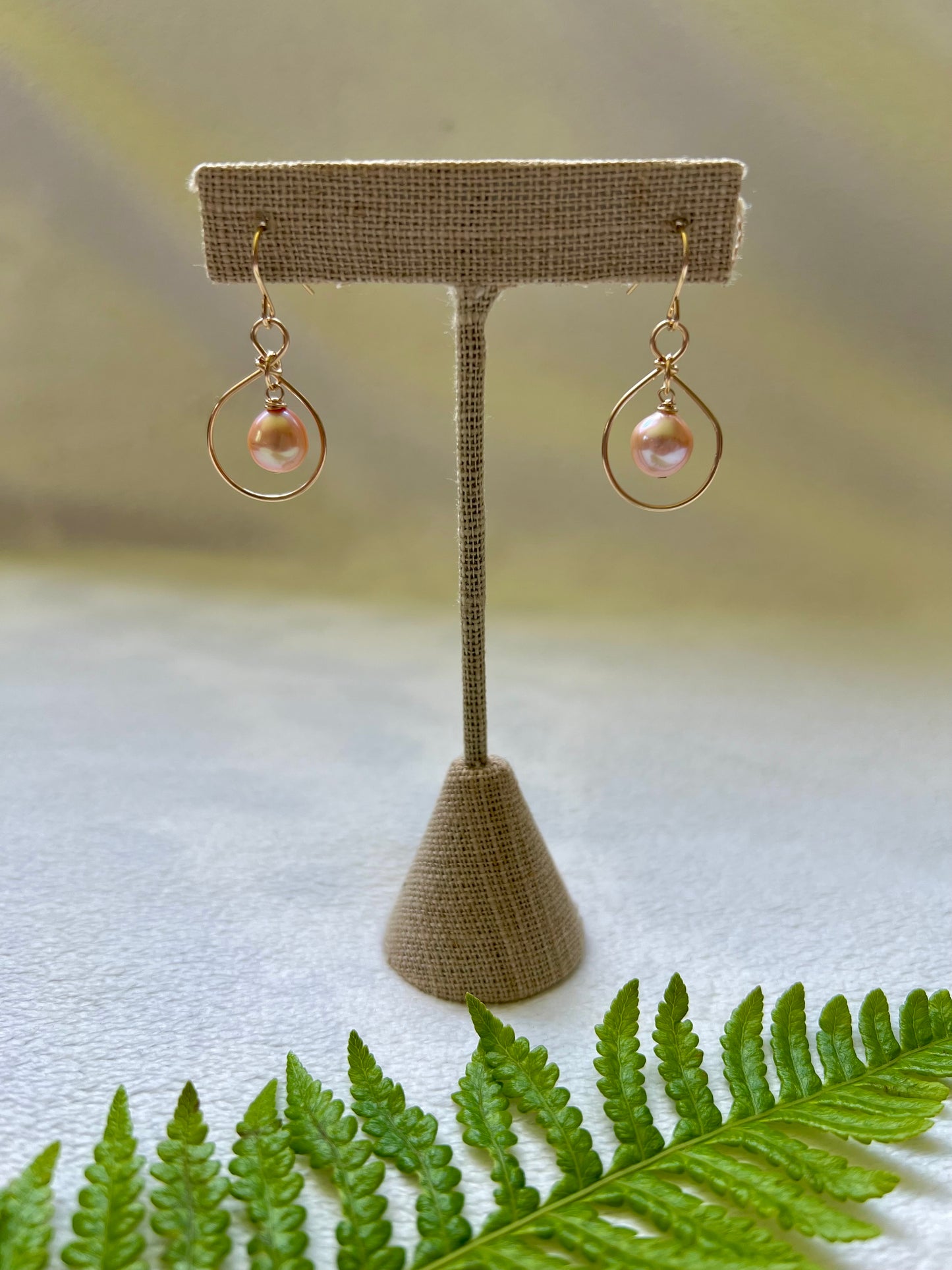 Pink Edison Pearl Mini Hoops