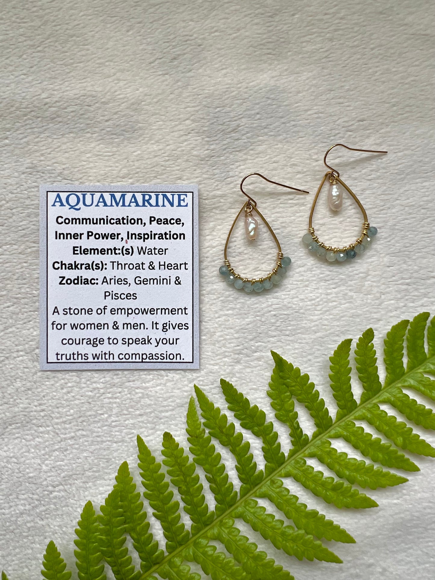Keleawe Drops in Aquamarine & Pearl