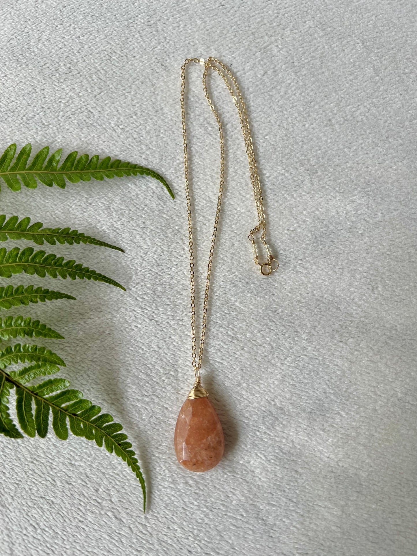 Sunstone Drop Necklace