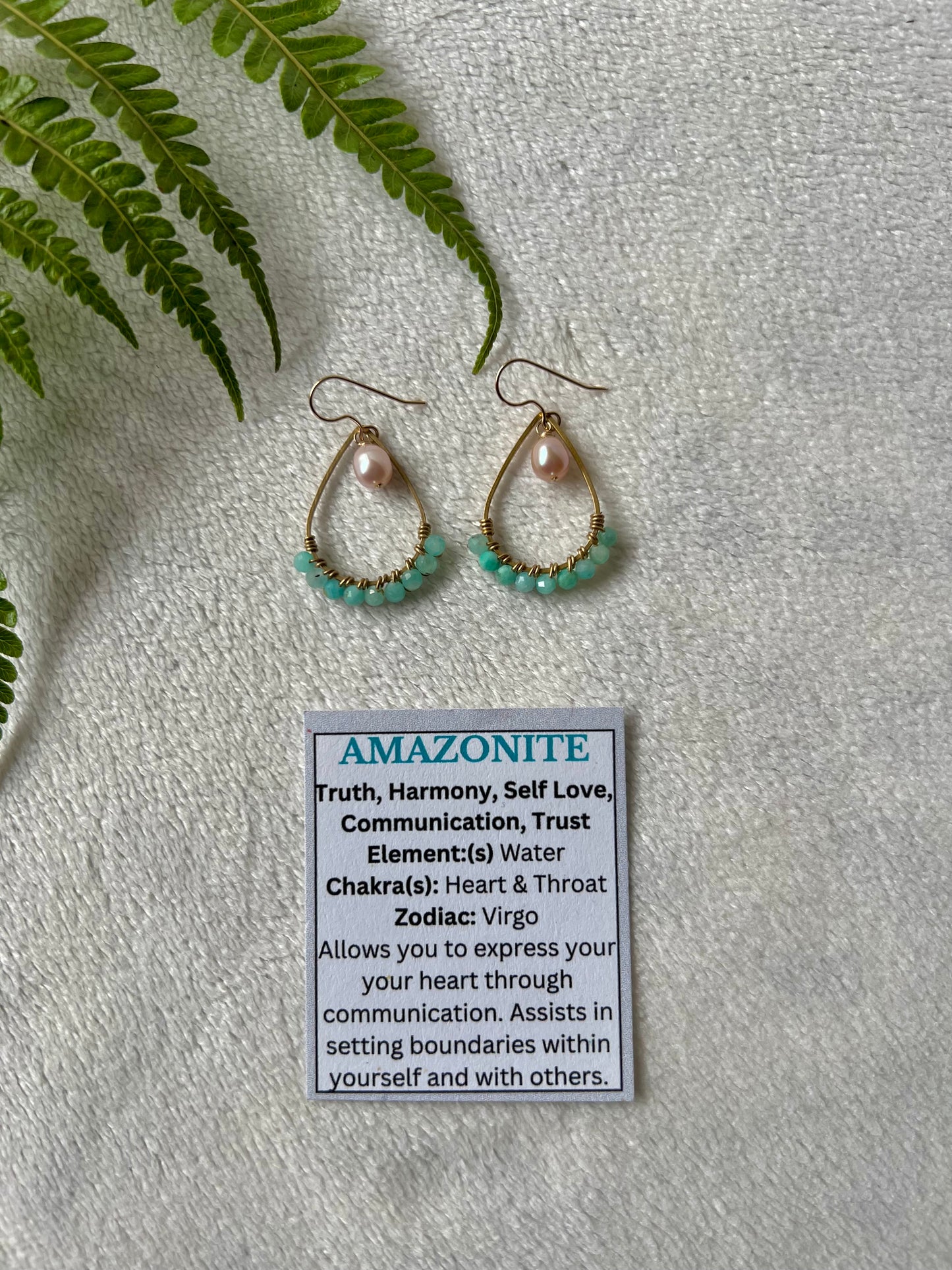 Keleawe Drops in Amazonite & Pearl
