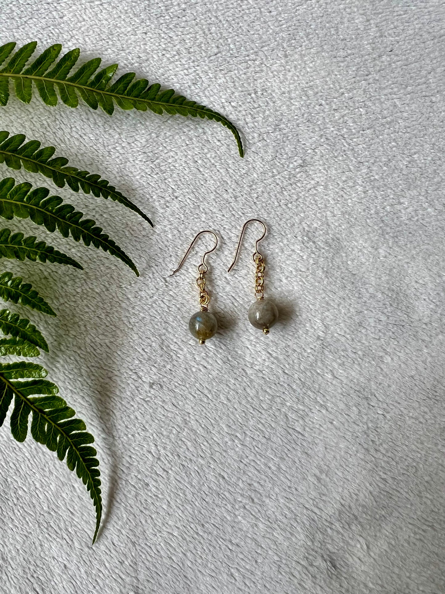 Labradorite Minimalist Earrings