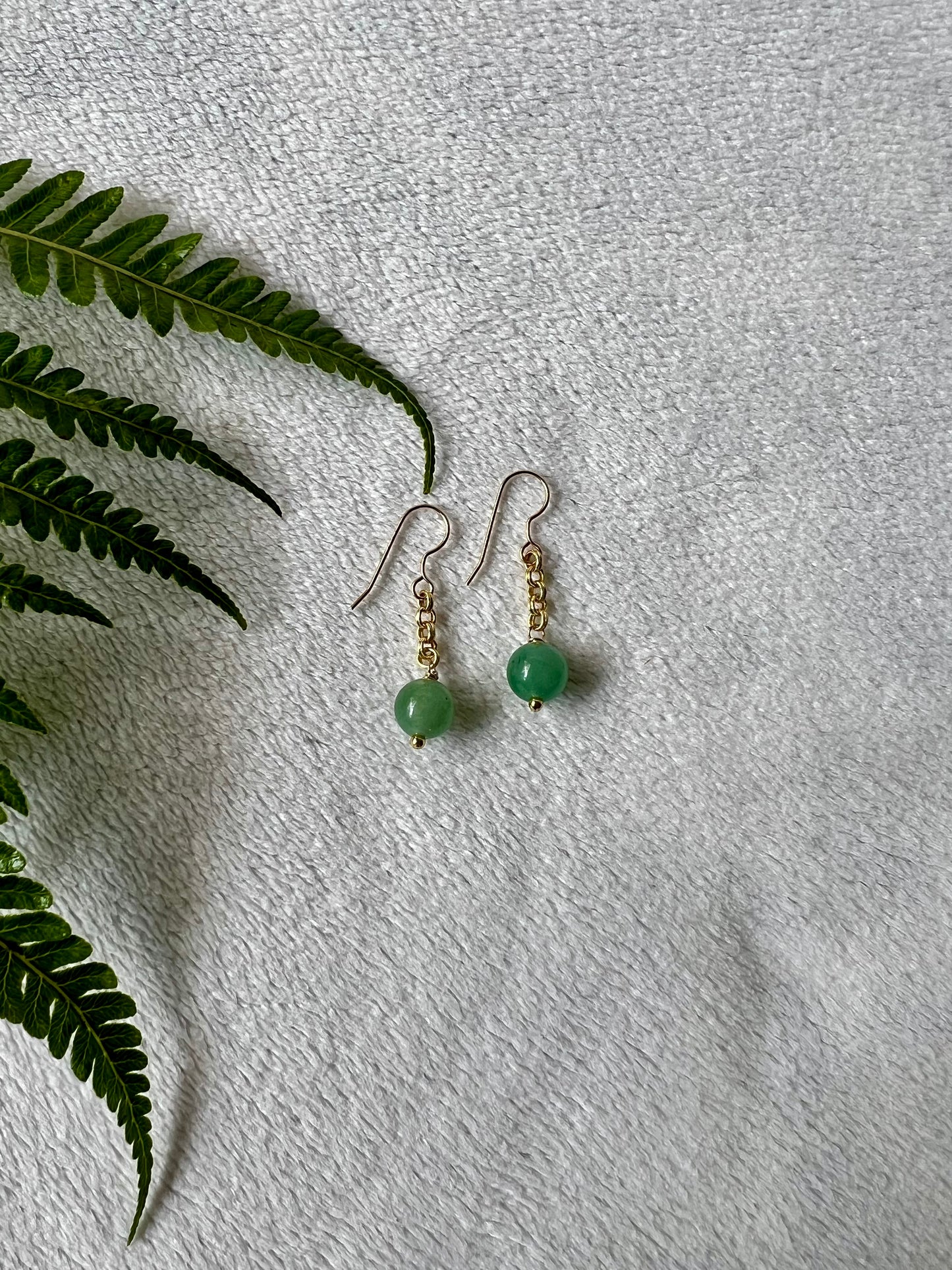 Green Aventurine Minimalist Earrings