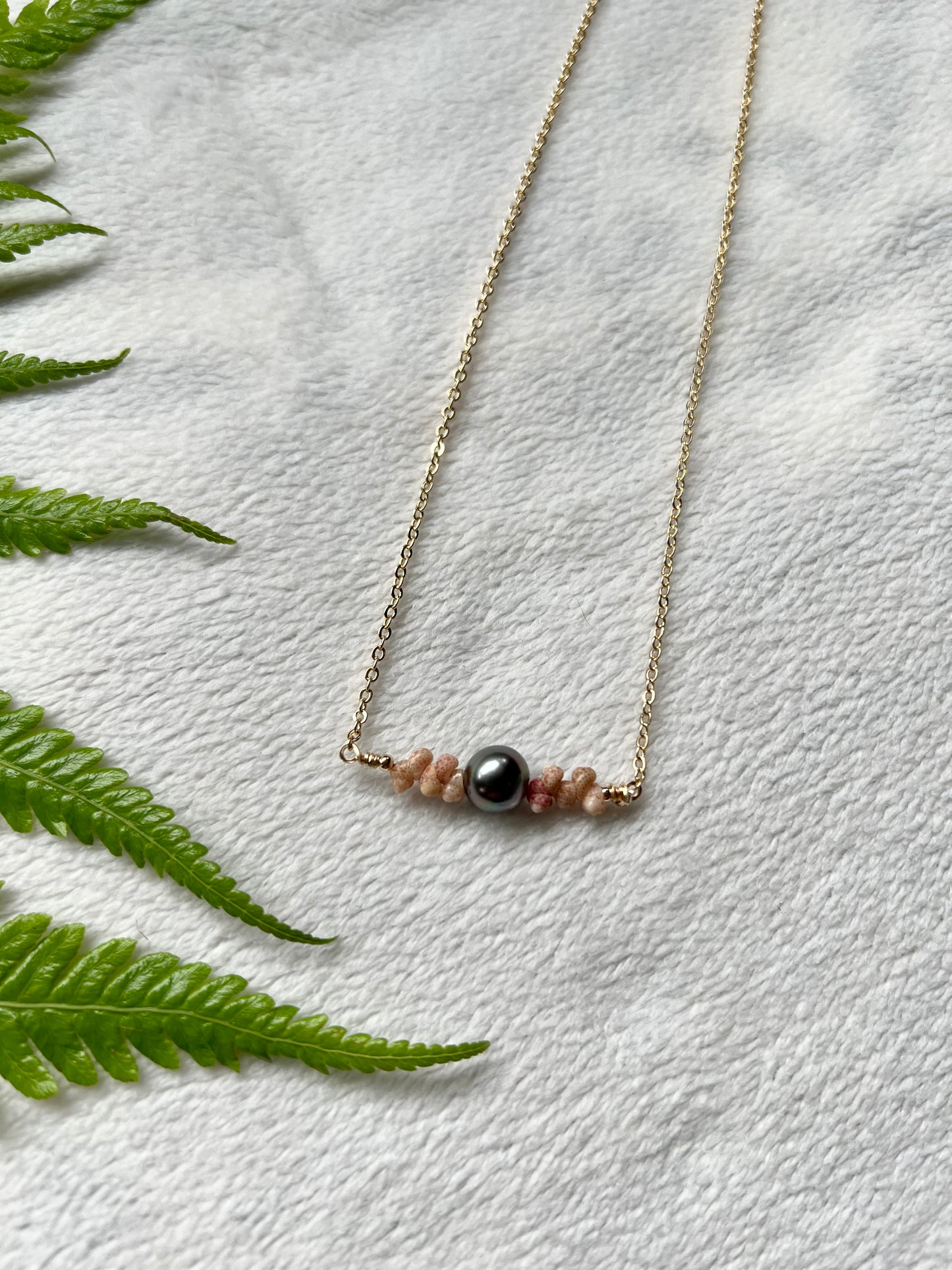 Tahitian Pearl + Kahelelani Necklace