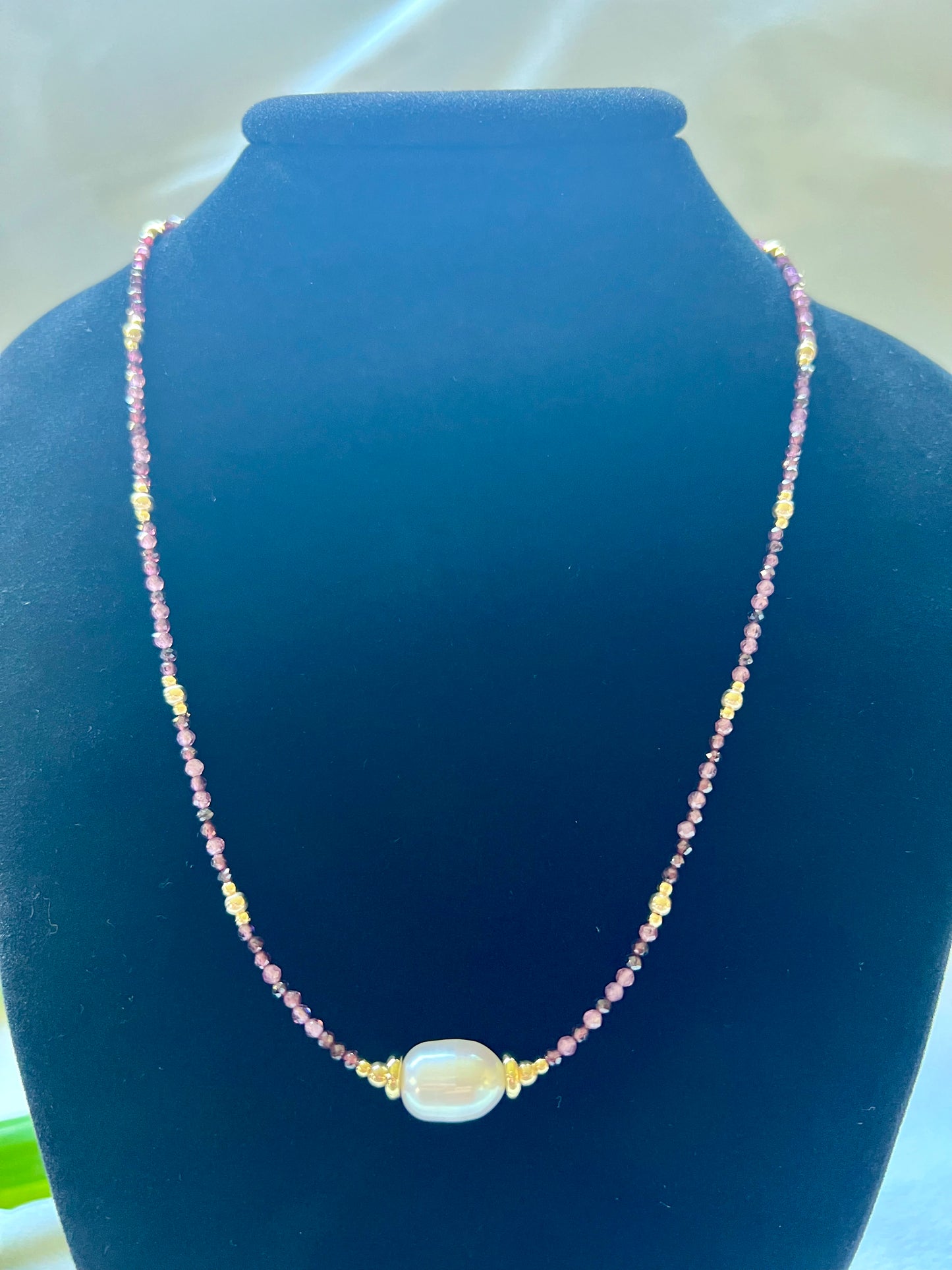 Empress Love Necklace in Red Garnet