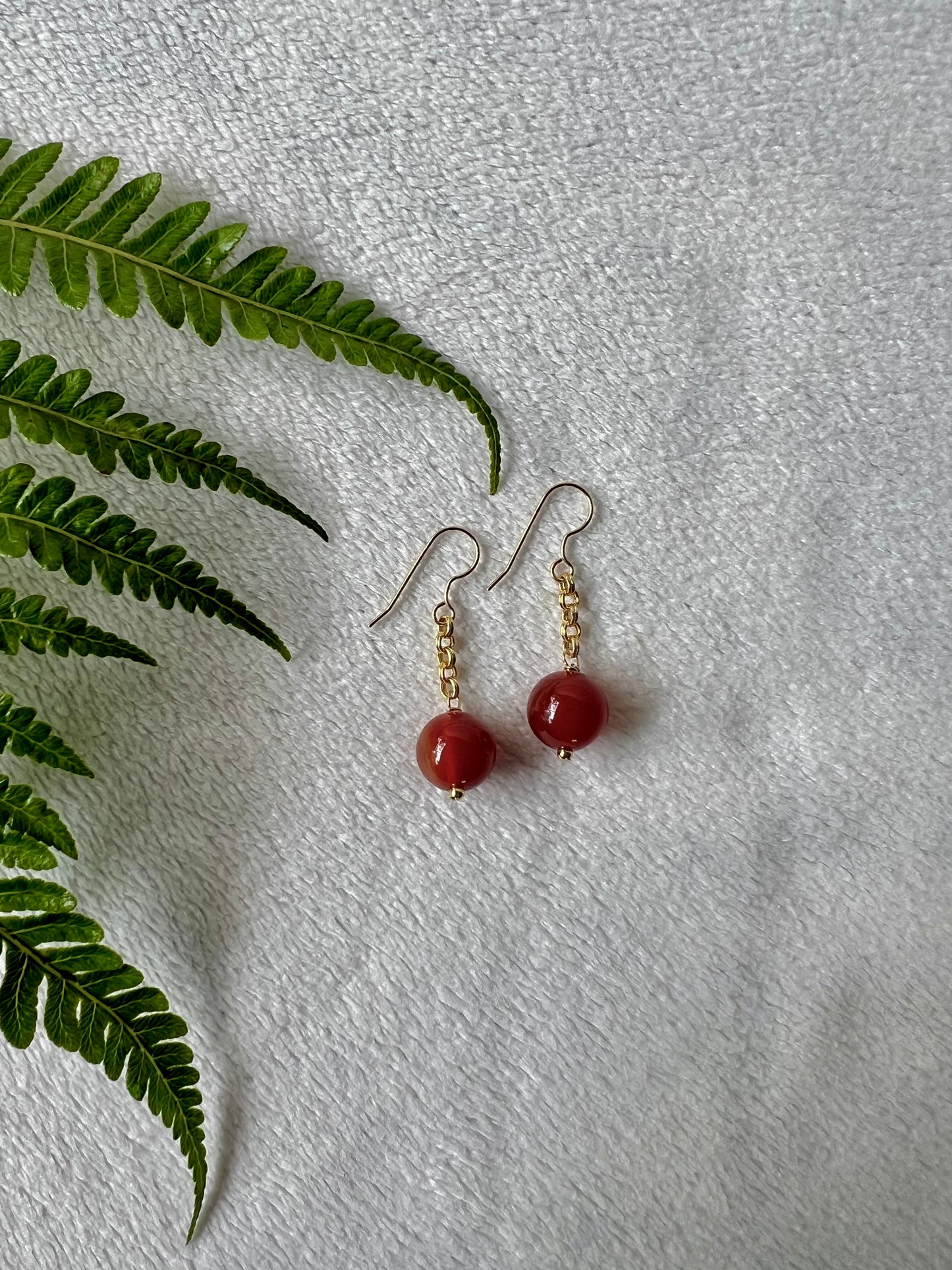 Carnelian Minimalist Earrings
