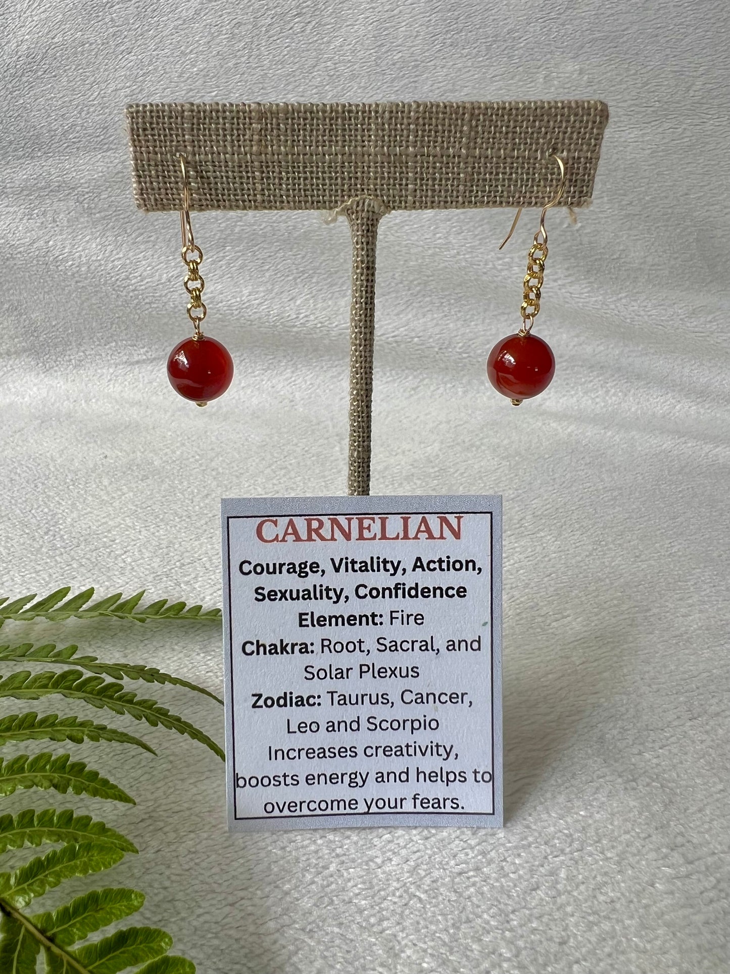 Carnelian Minimalist Earrings