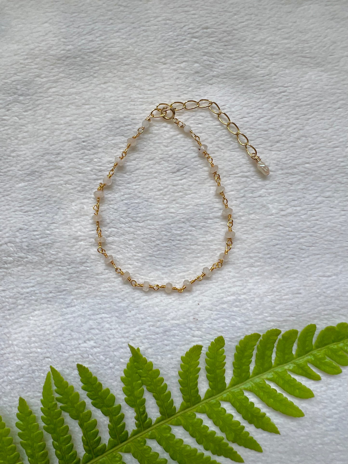 Morning Dew Bracelet in Rainbow Moonstone