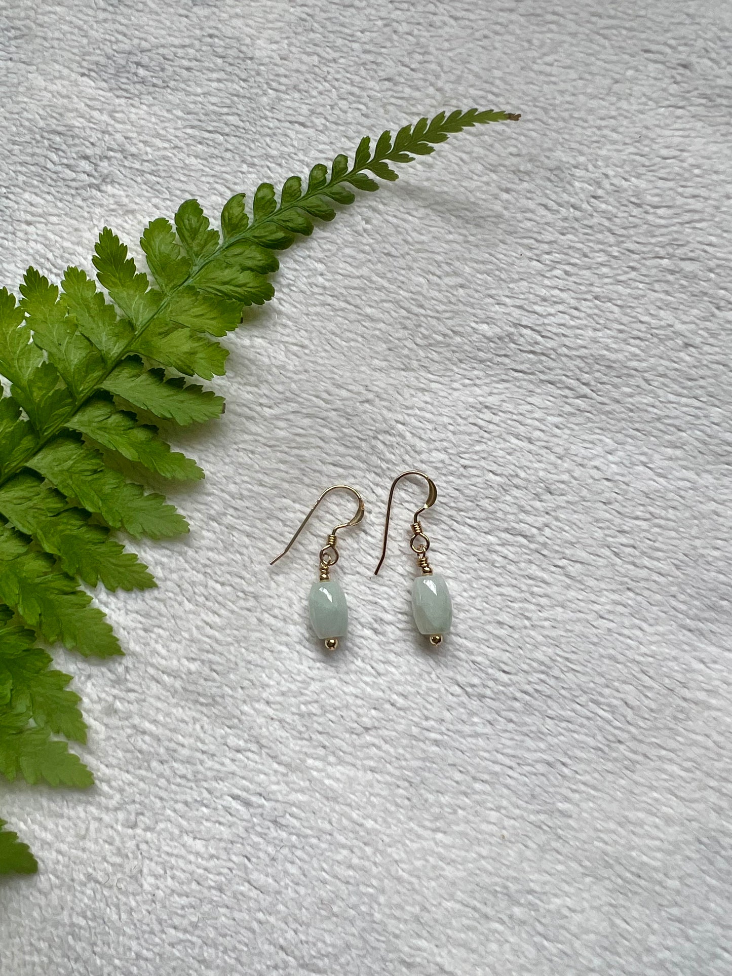 Oval Jade Minimalist Earrings