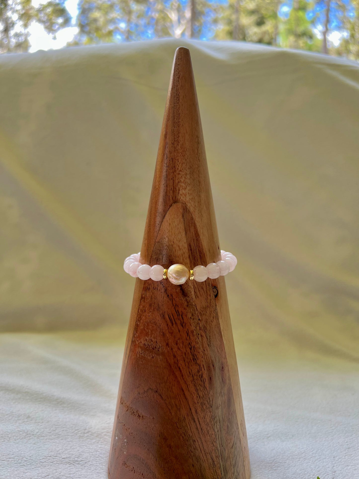 Rose Quartz & Edison Pearl Bracelet