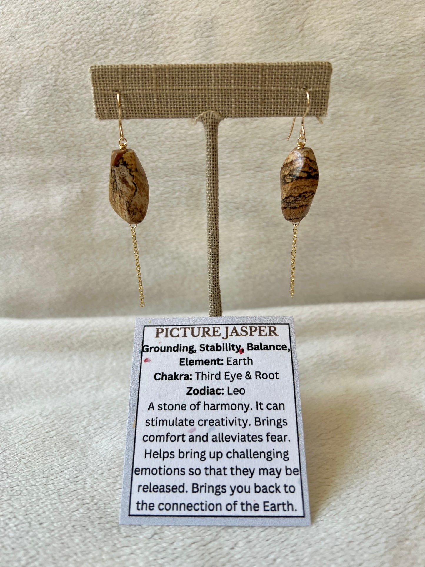 Picture Jasper Earrings