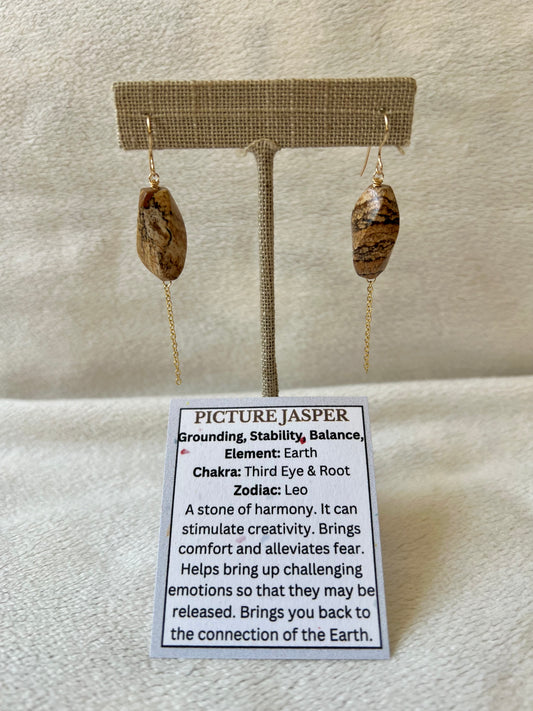 Picture Jasper Earrings