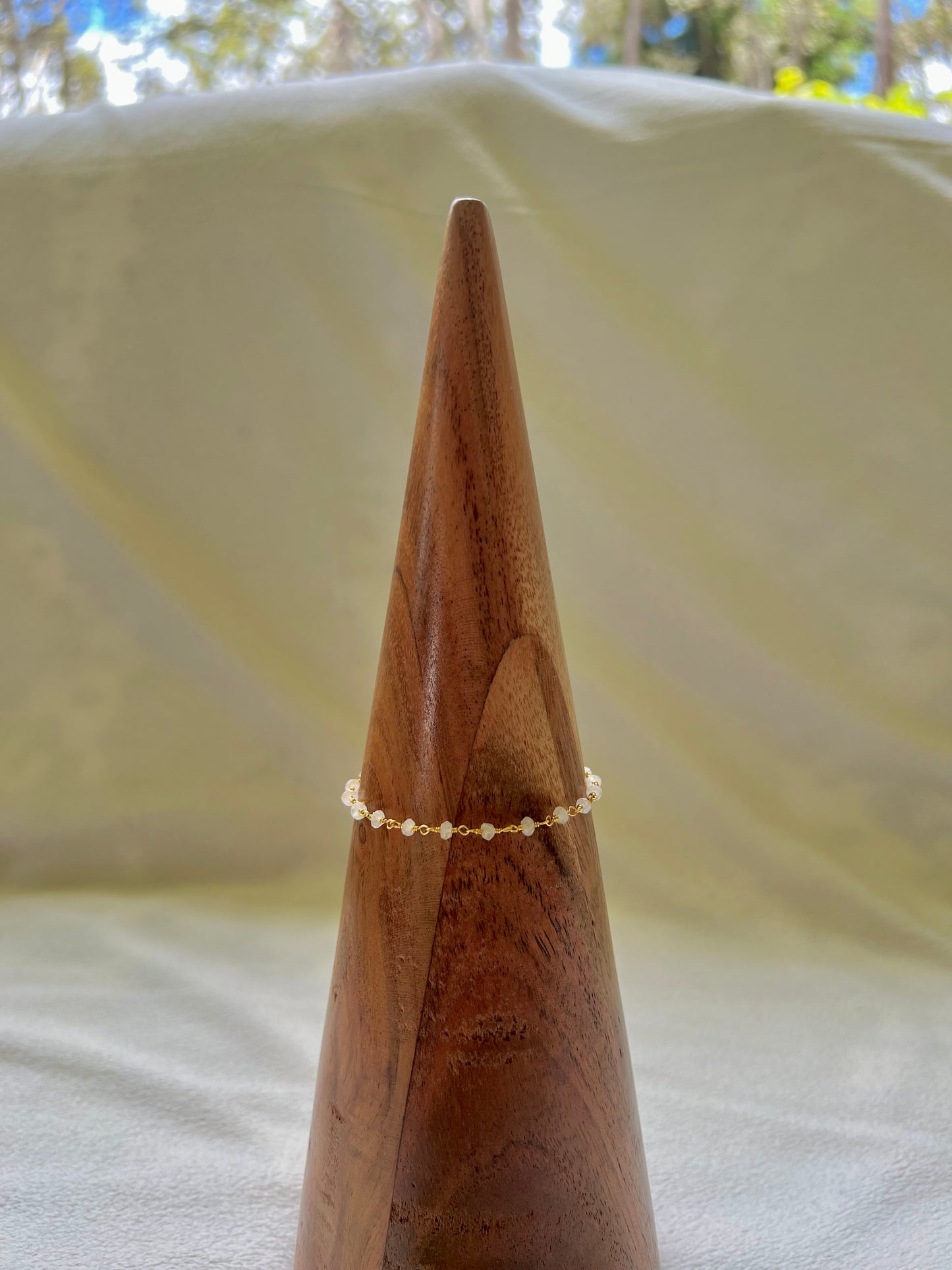Morning Dew Bracelet in Rainbow Moonstone