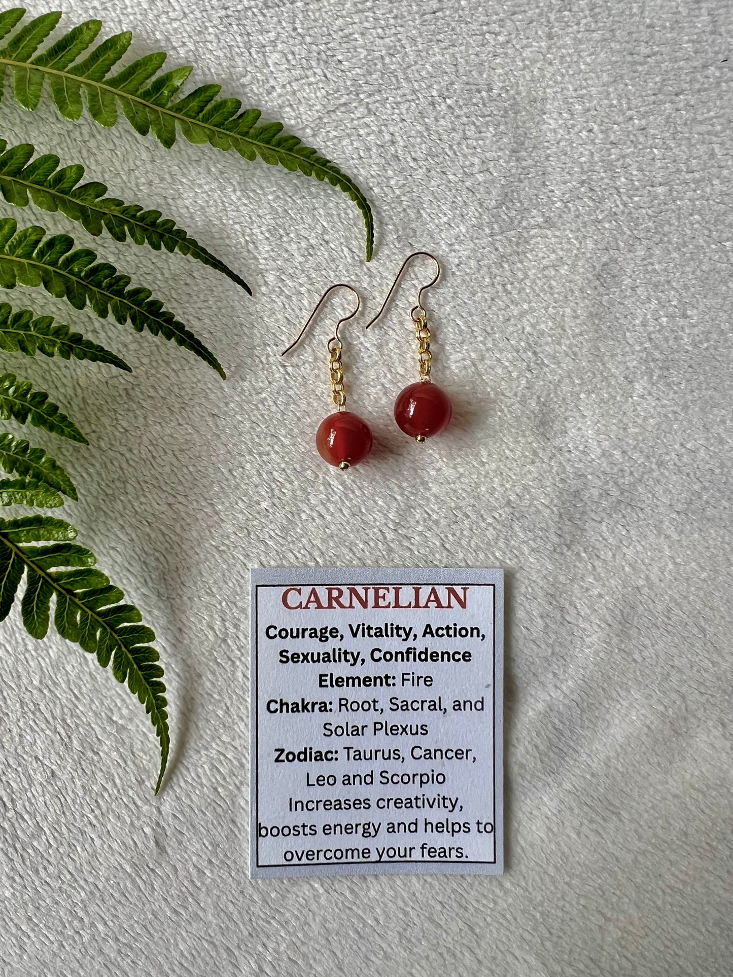 Carnelian Minimalist Earrings