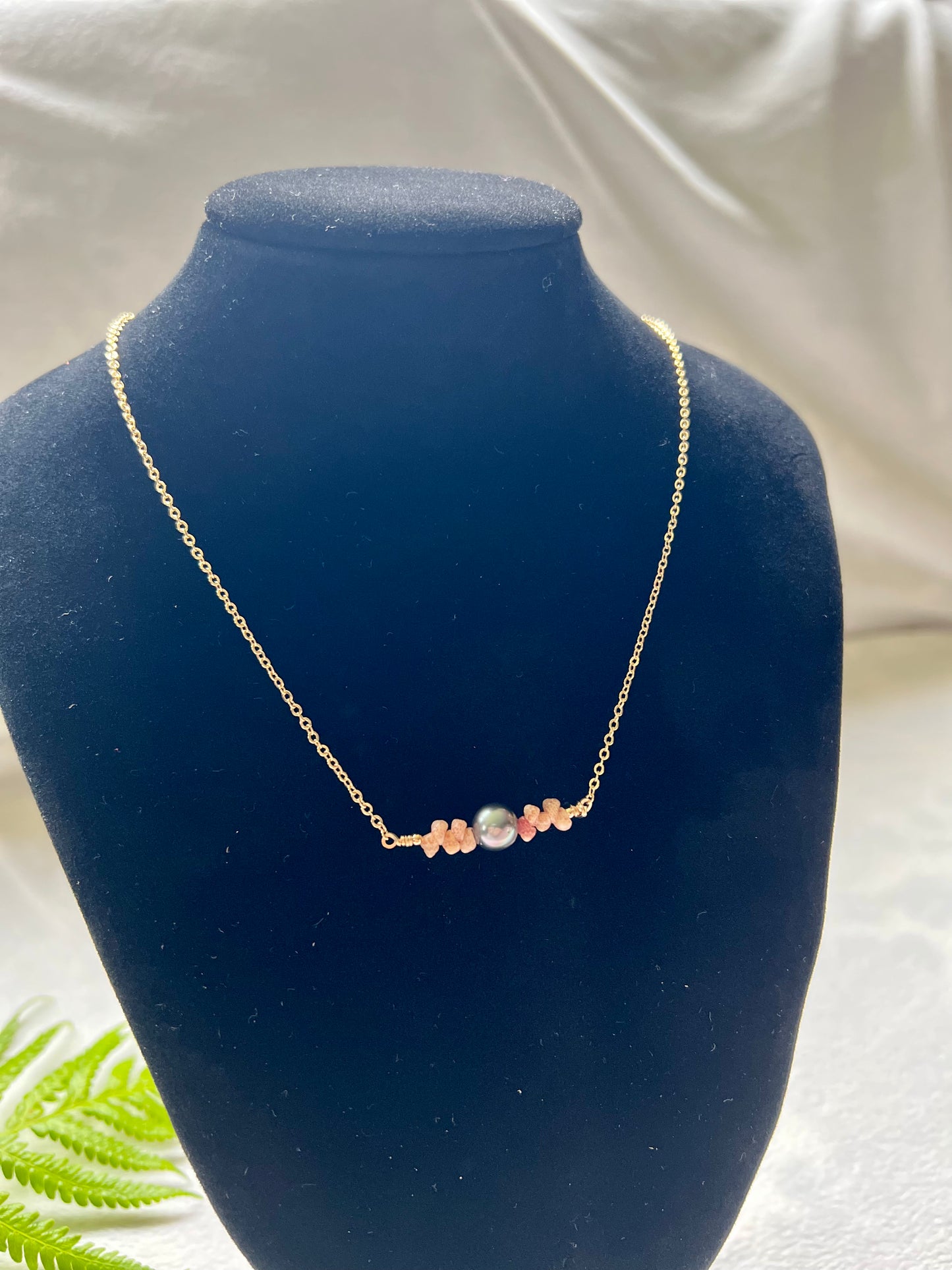 Tahitian Pearl + Kahelelani Necklace