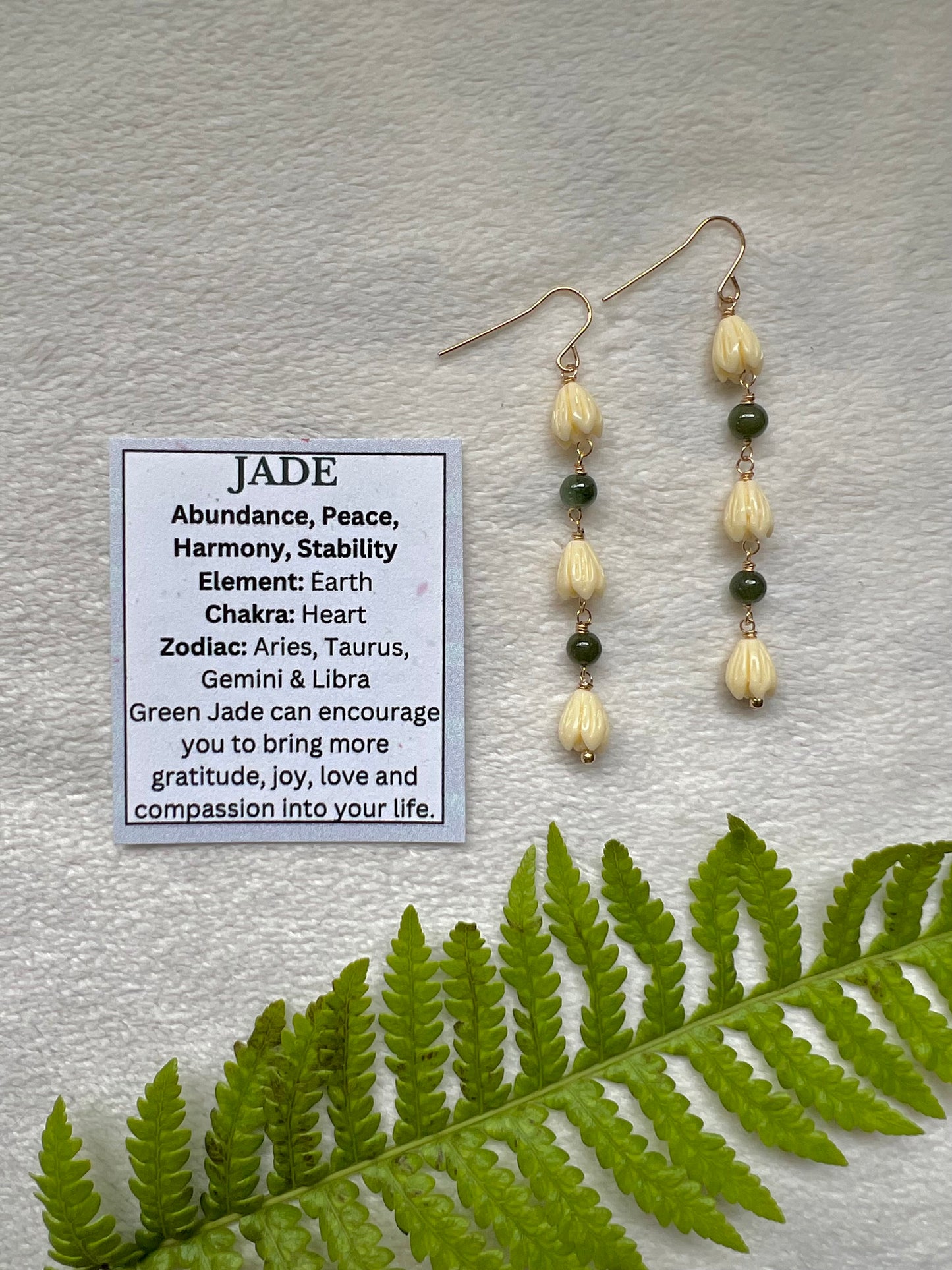 ‘Elima Pīkake & Jade Earrings