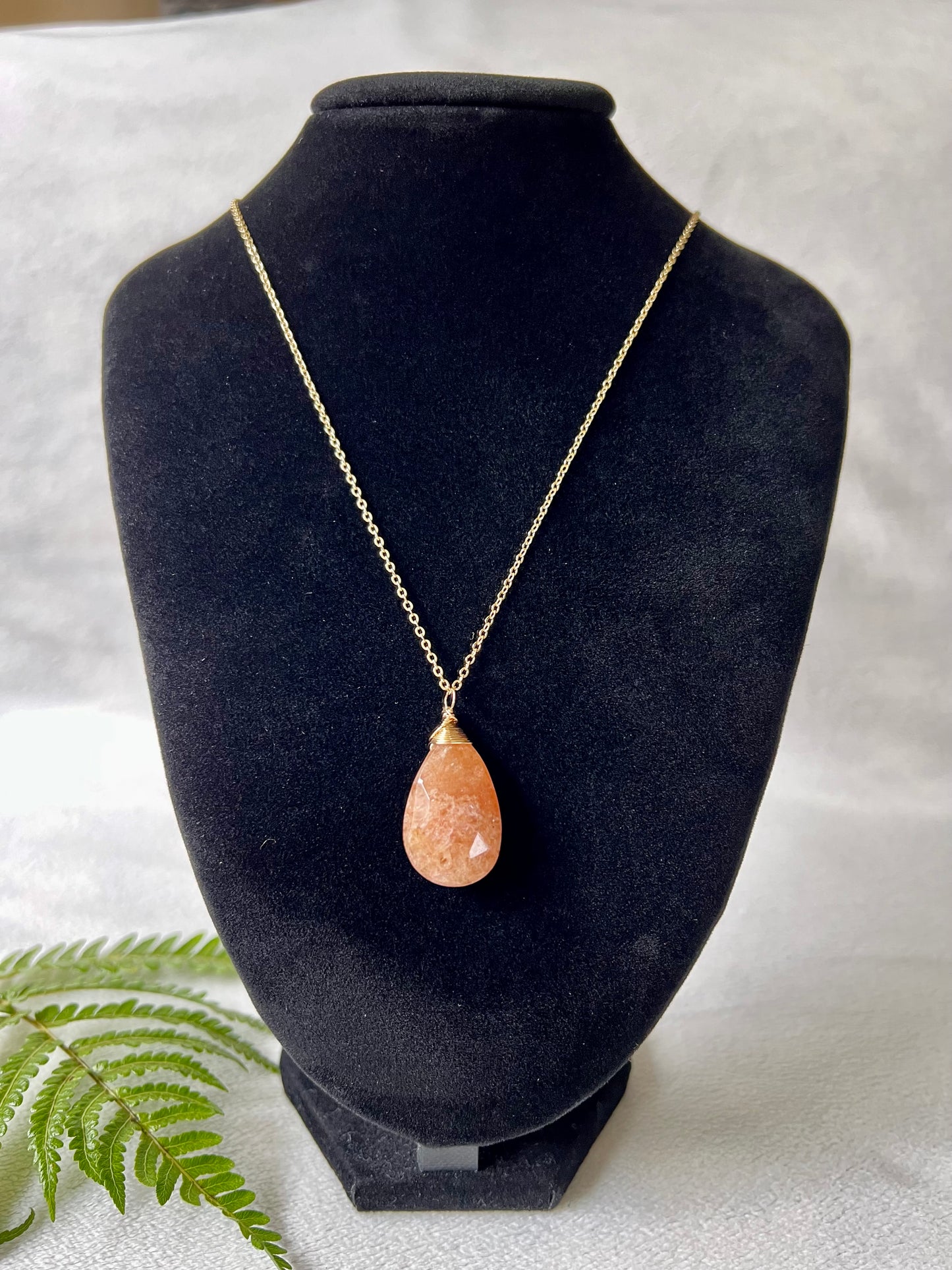 Sunstone Drop Necklace