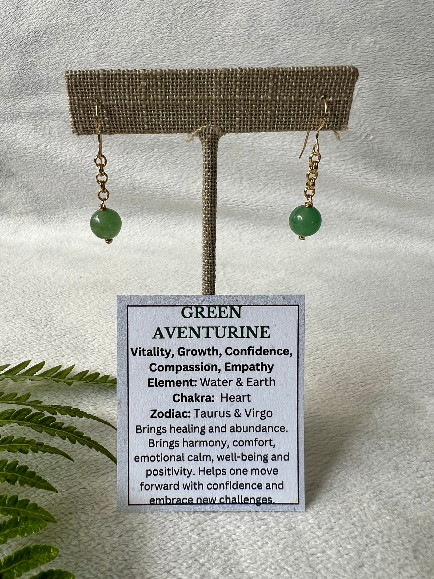Green Aventurine Minimalist Earrings