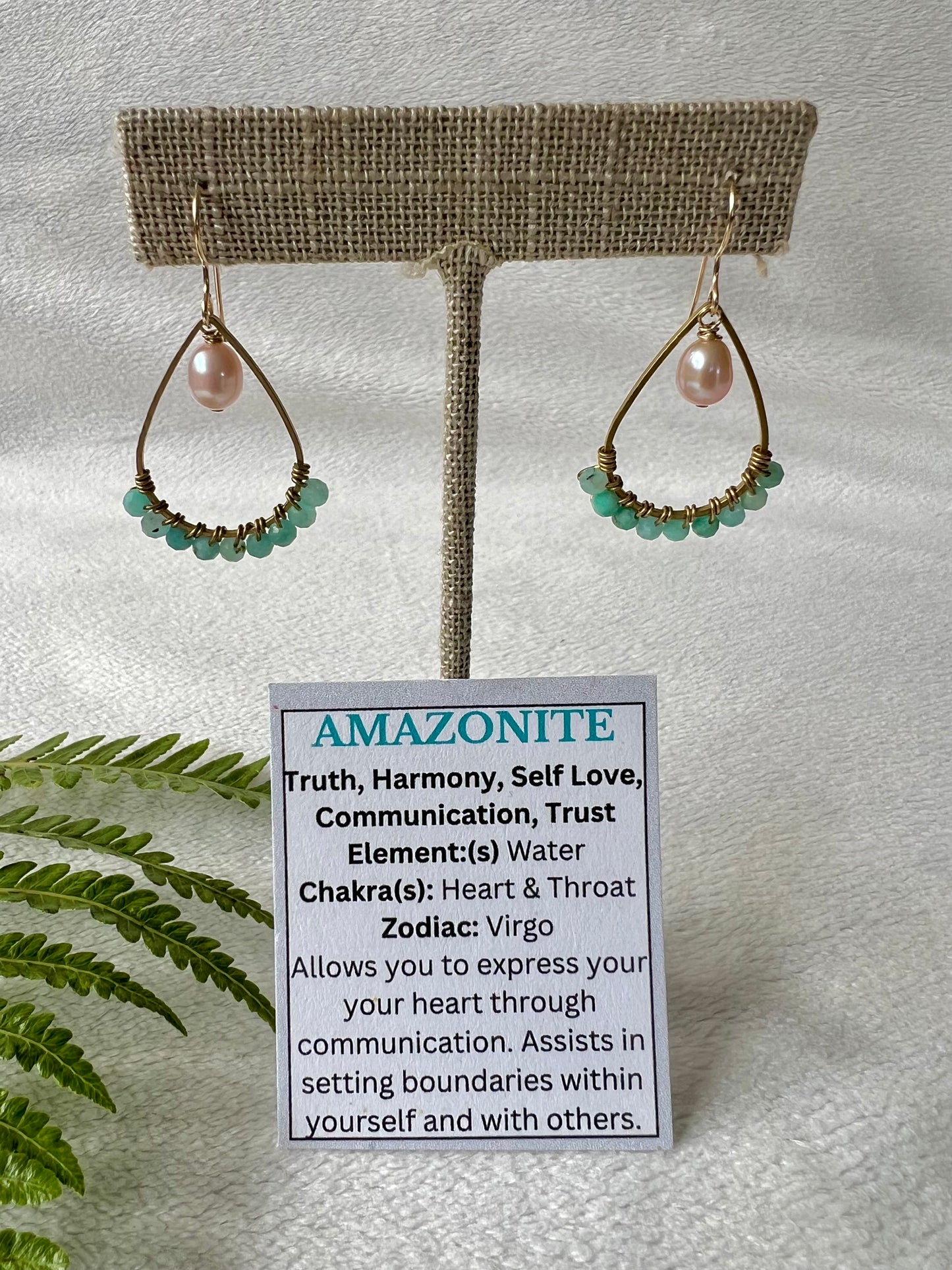 Keleawe Drops in Amazonite & Pearl