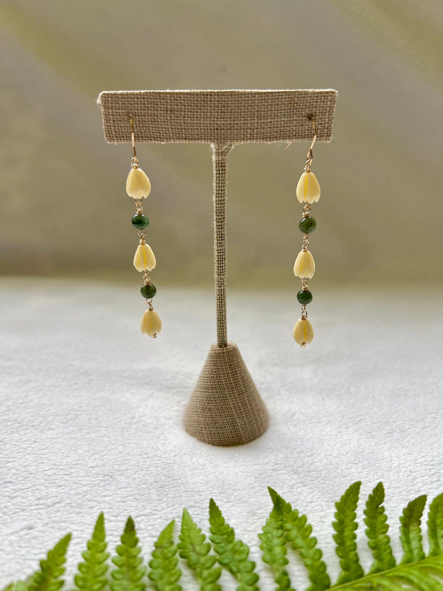 ‘Elima Pīkake & Jade Earrings