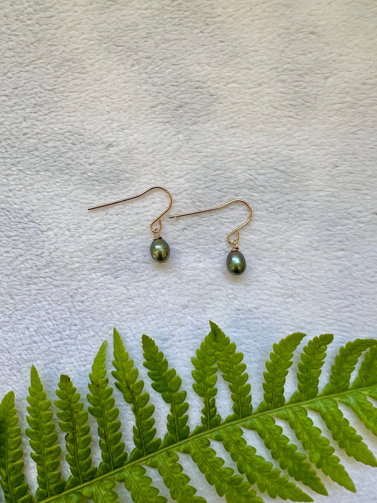 Pistachio Pearl Minimalist Earrings