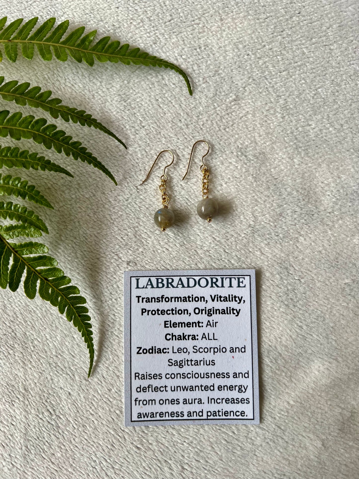 Labradorite Minimalist Earrings
