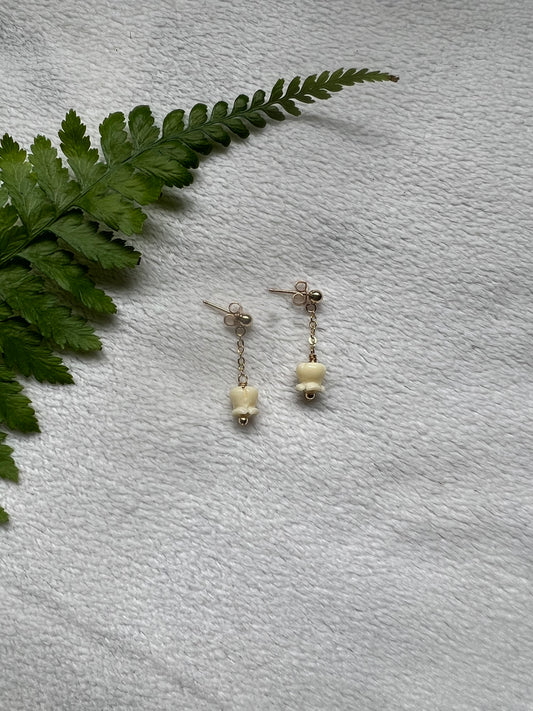 Ivory Crown Flower Studs
