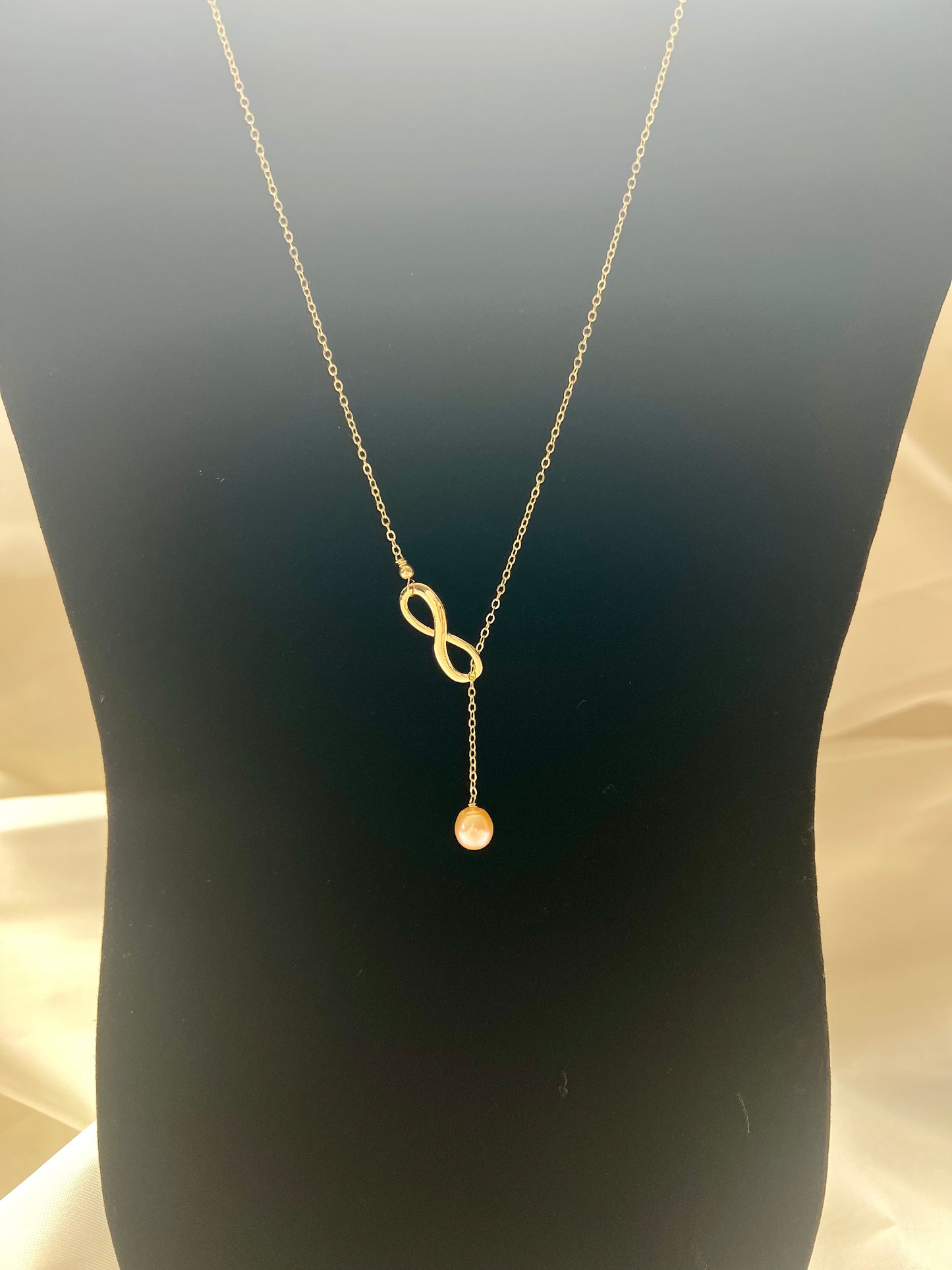 Pink Edison Pearl Infinity Lariat