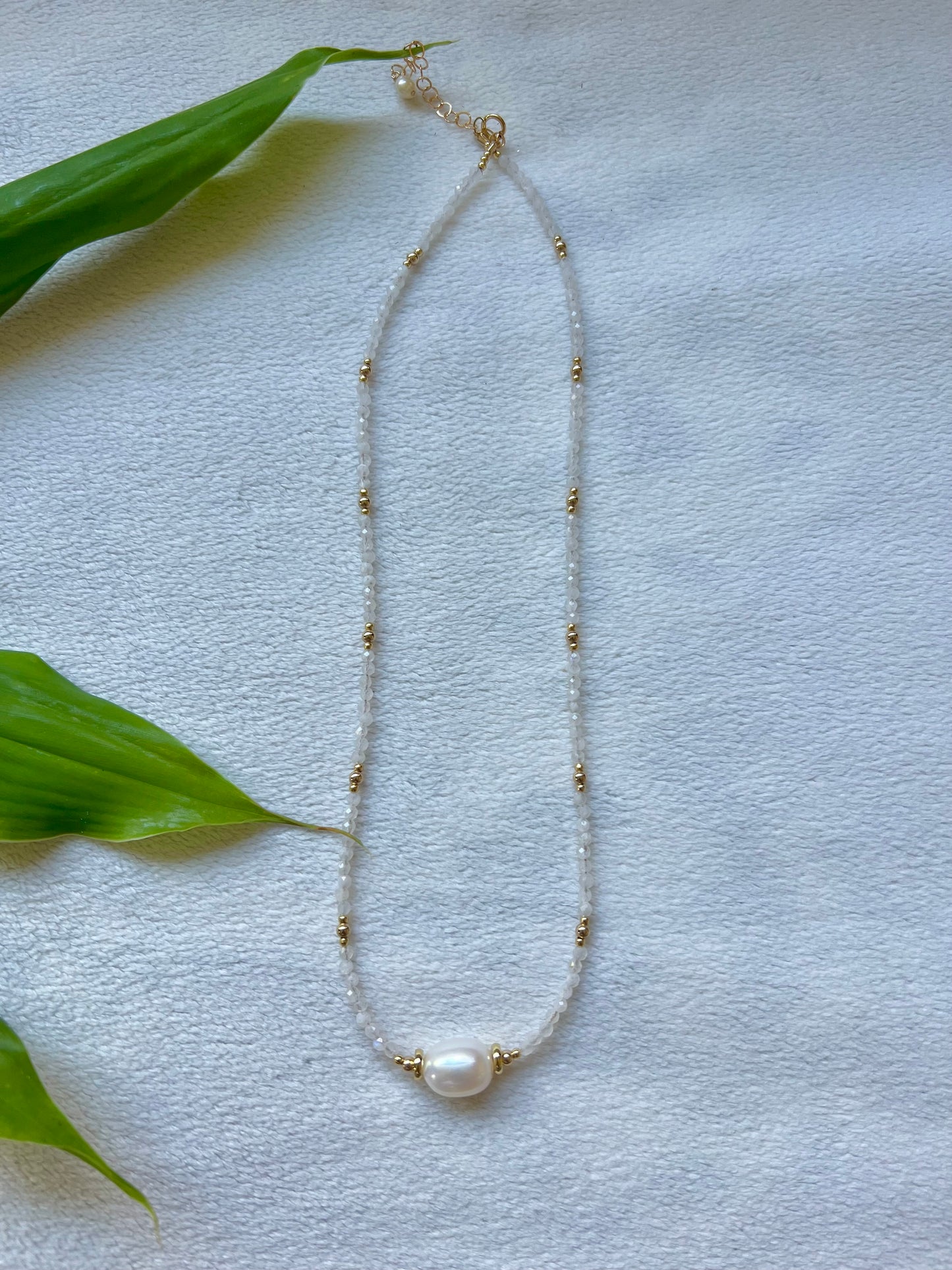 Empress Love Necklace in Rainbow Moonstone