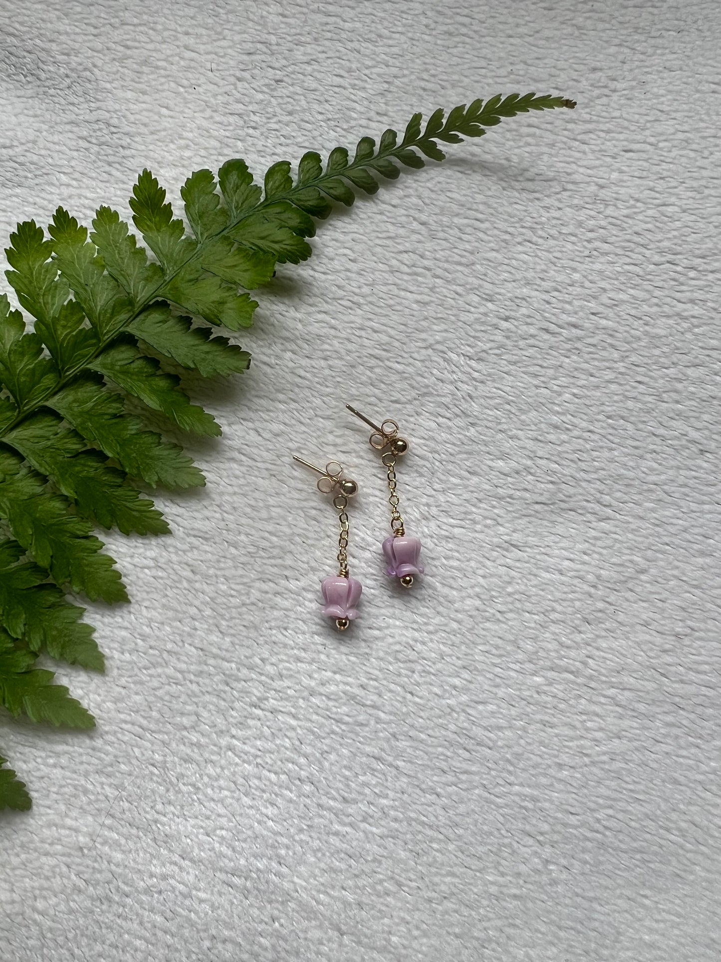 Purple Crown Flower Studs