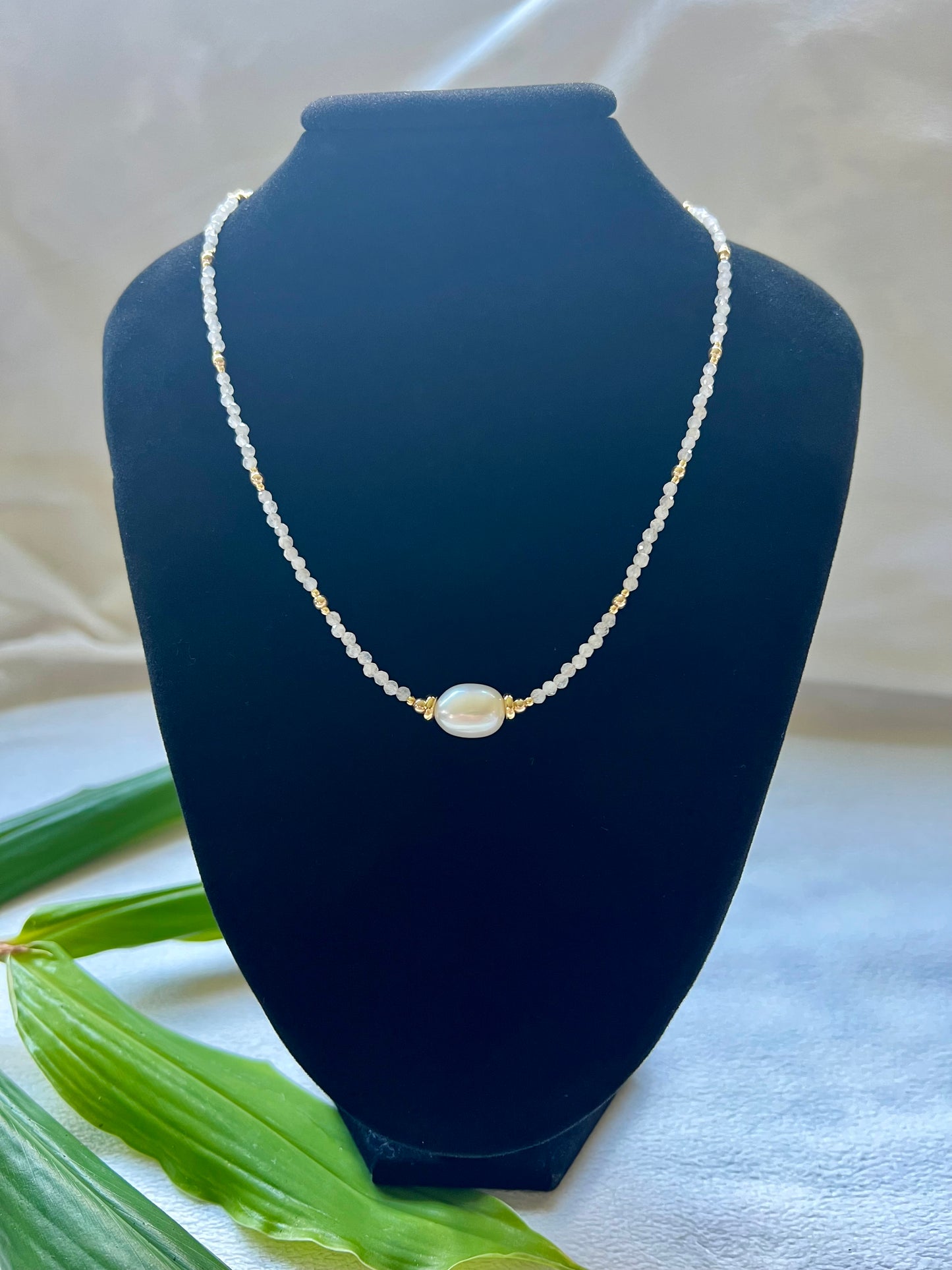 Empress Love Necklace in Rainbow Moonstone