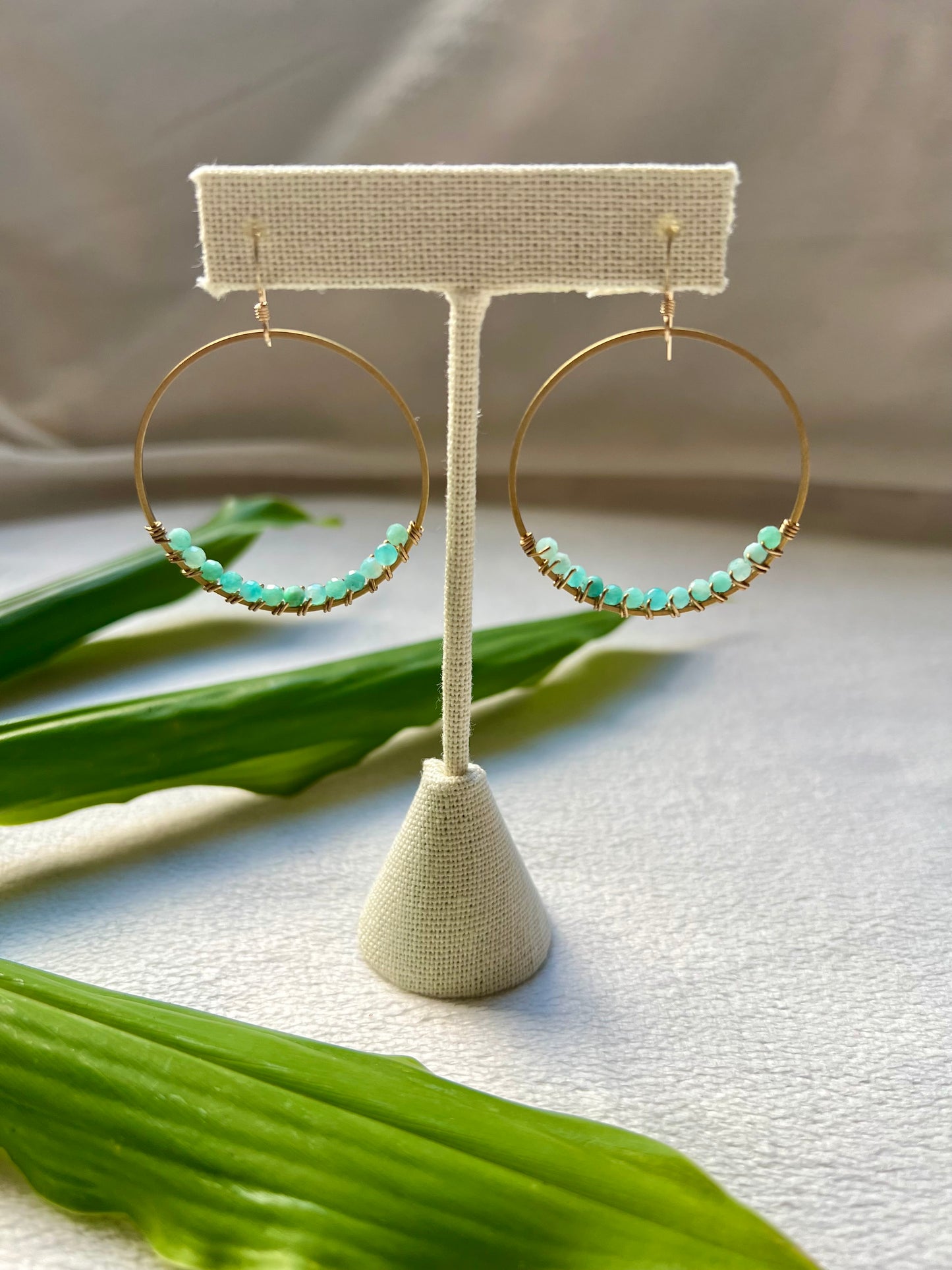 Keleawe Hoops in Amazonite