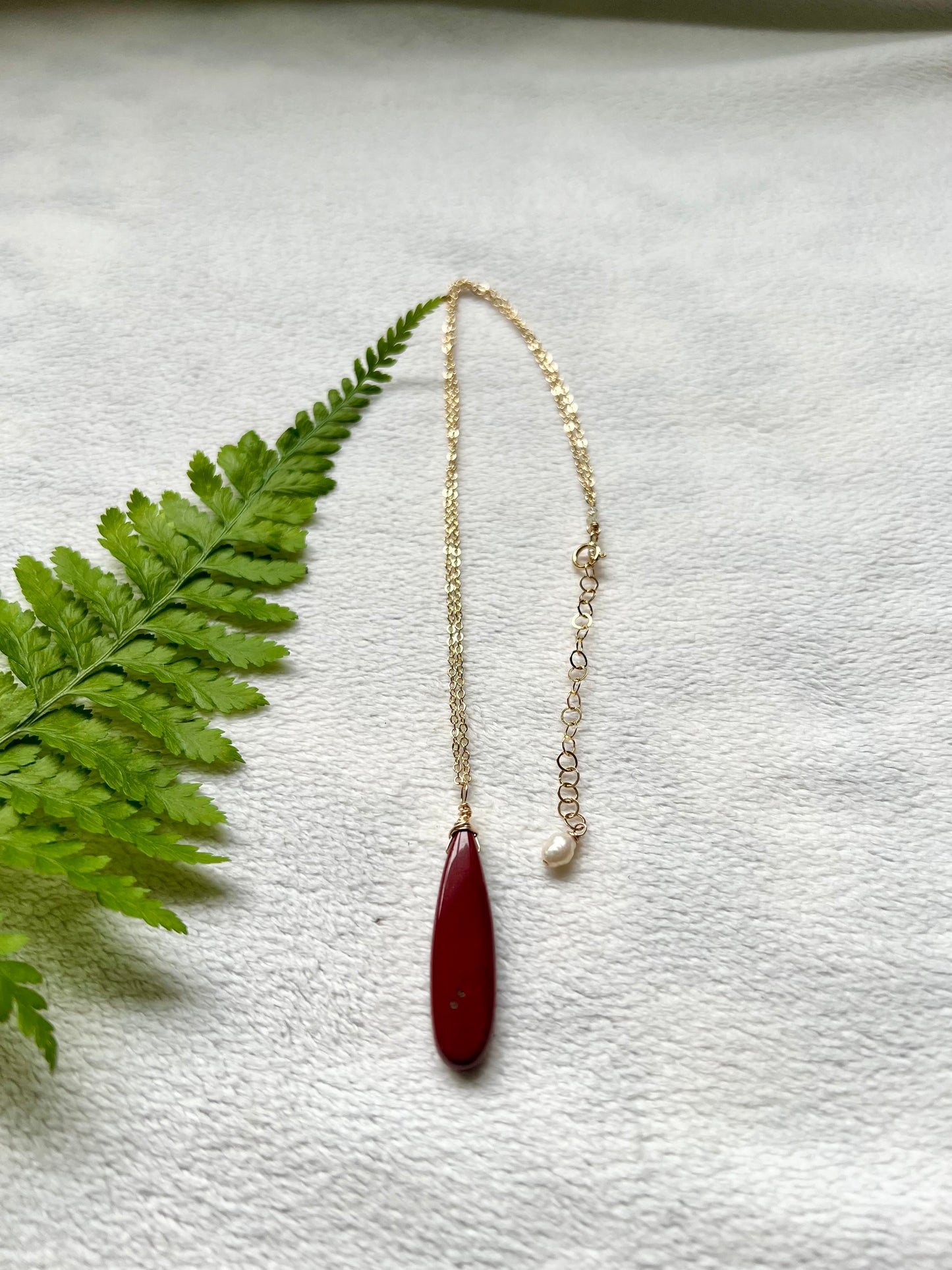 Red Jasper Drop Necklace