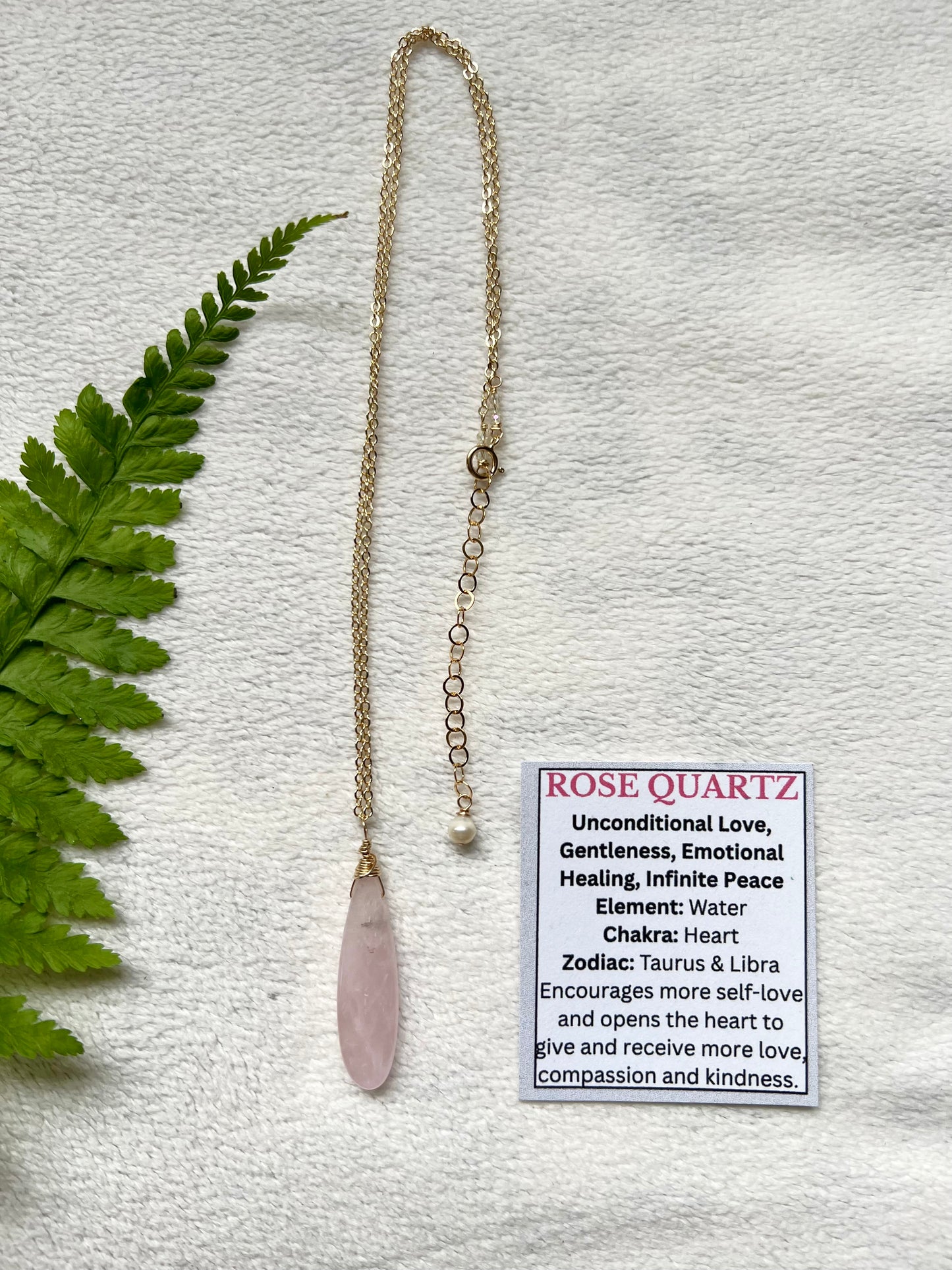 Rose Quartz Drop Necklace