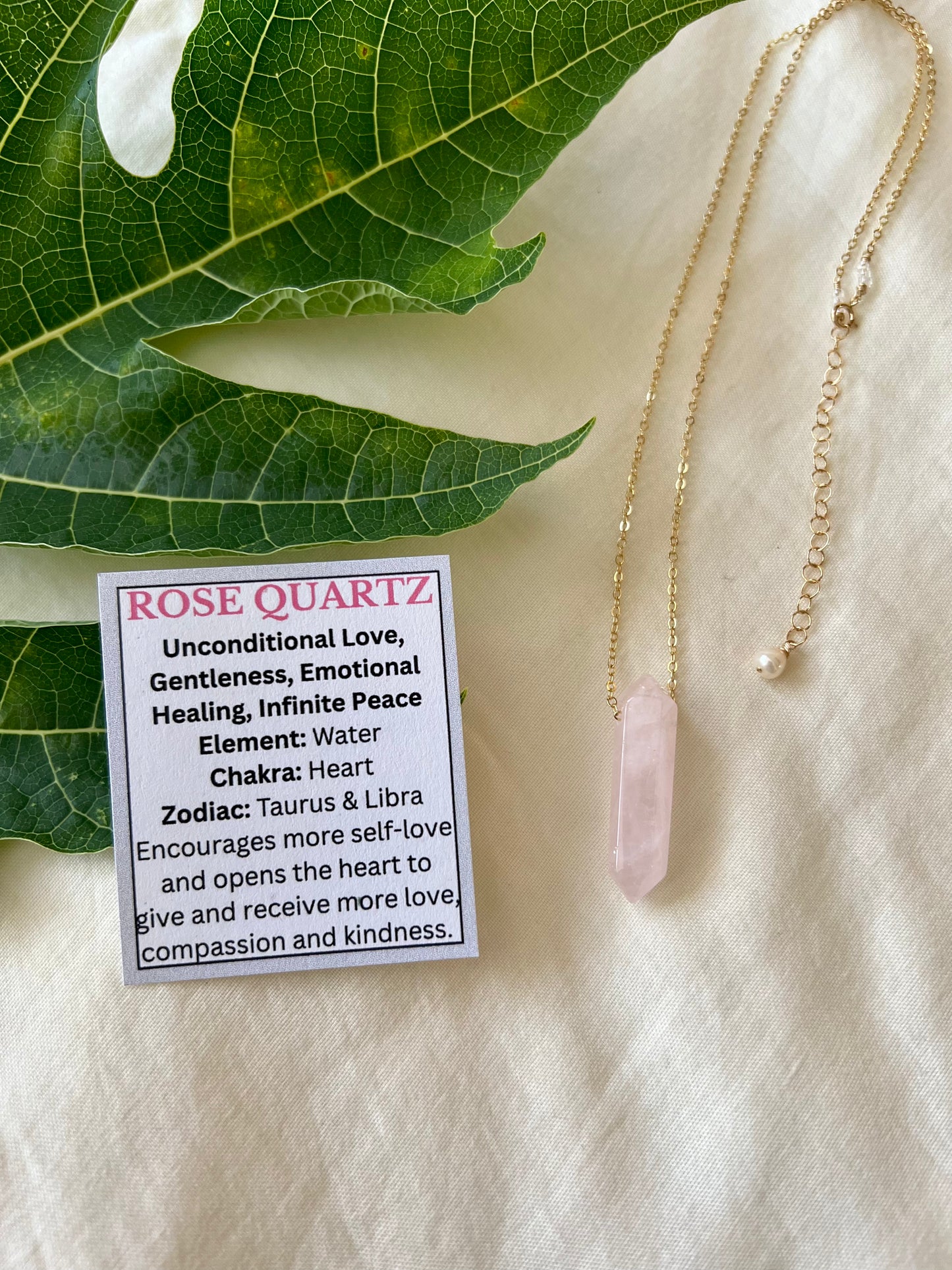 Rose Quartz Floater Necklace