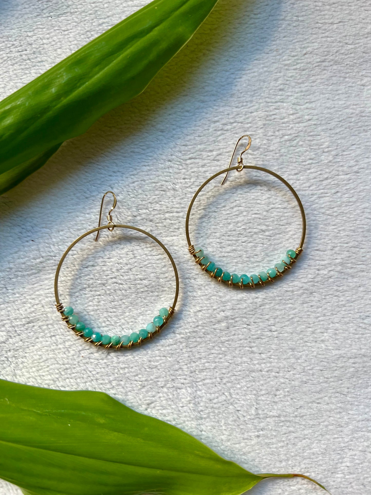 Keleawe Hoops in Amazonite