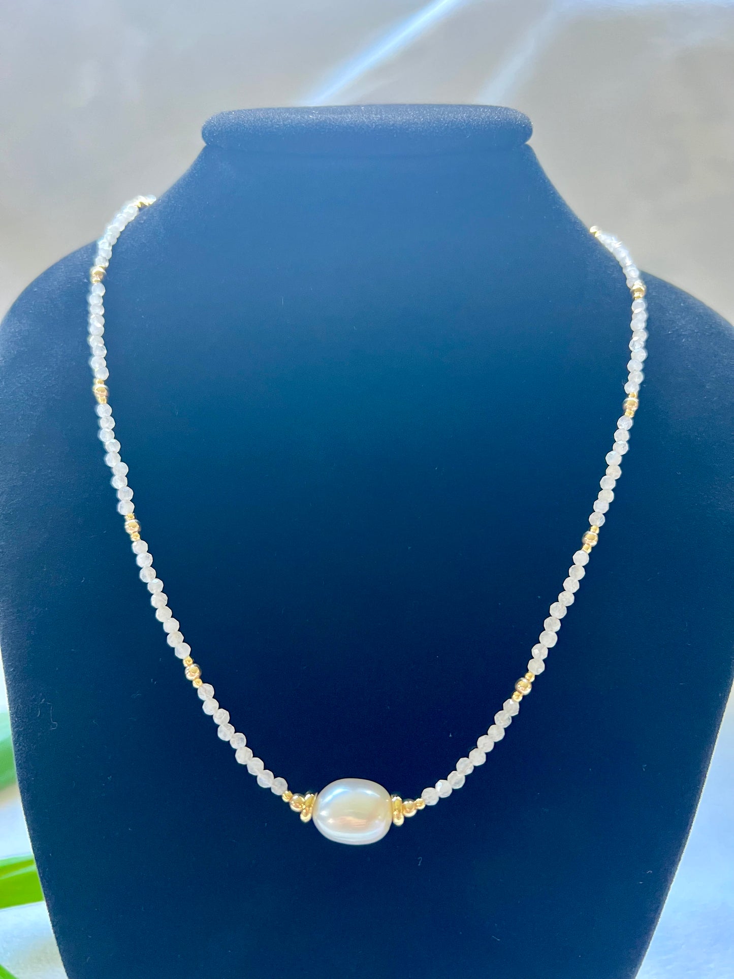 Empress Love Necklace in Rainbow Moonstone