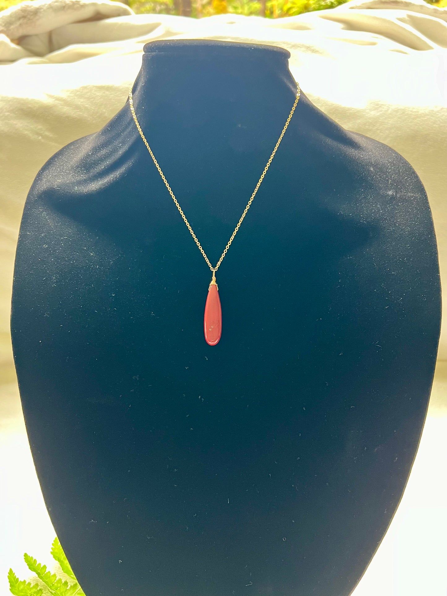 Red Jasper Drop Necklace
