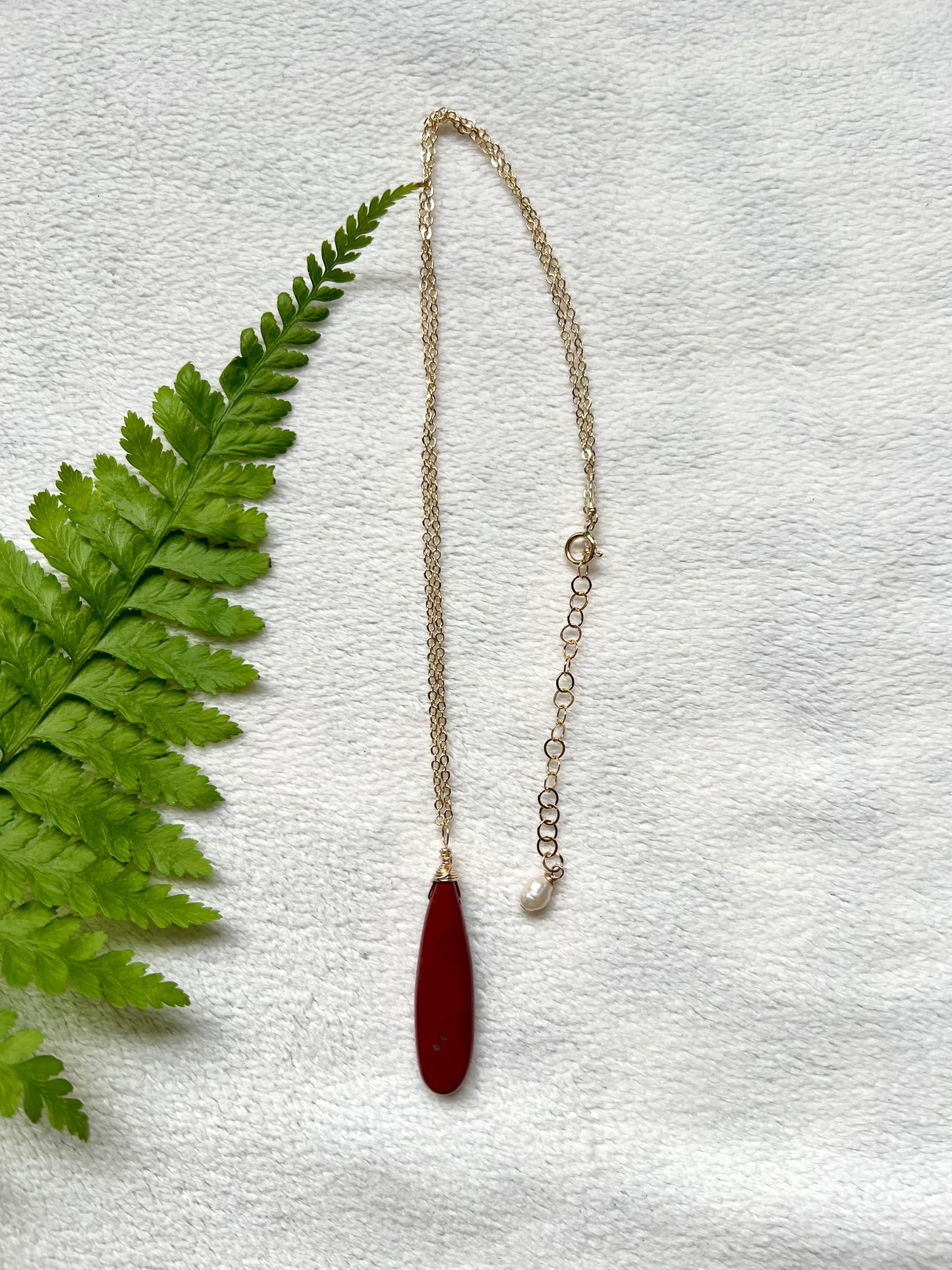 Red Jasper Drop Necklace