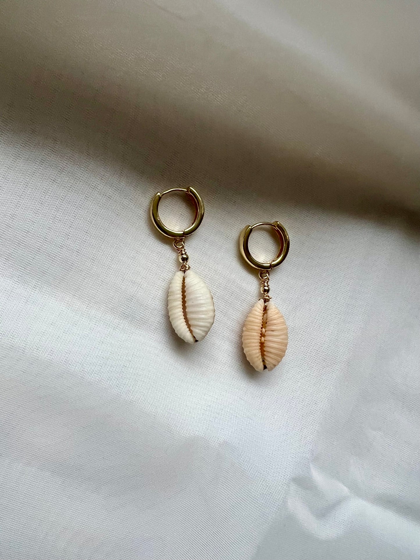 Granulated Cowry Shell Huggies