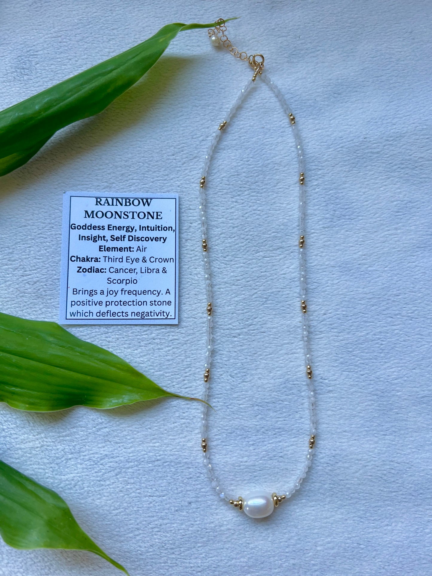 Empress Love Necklace in Rainbow Moonstone