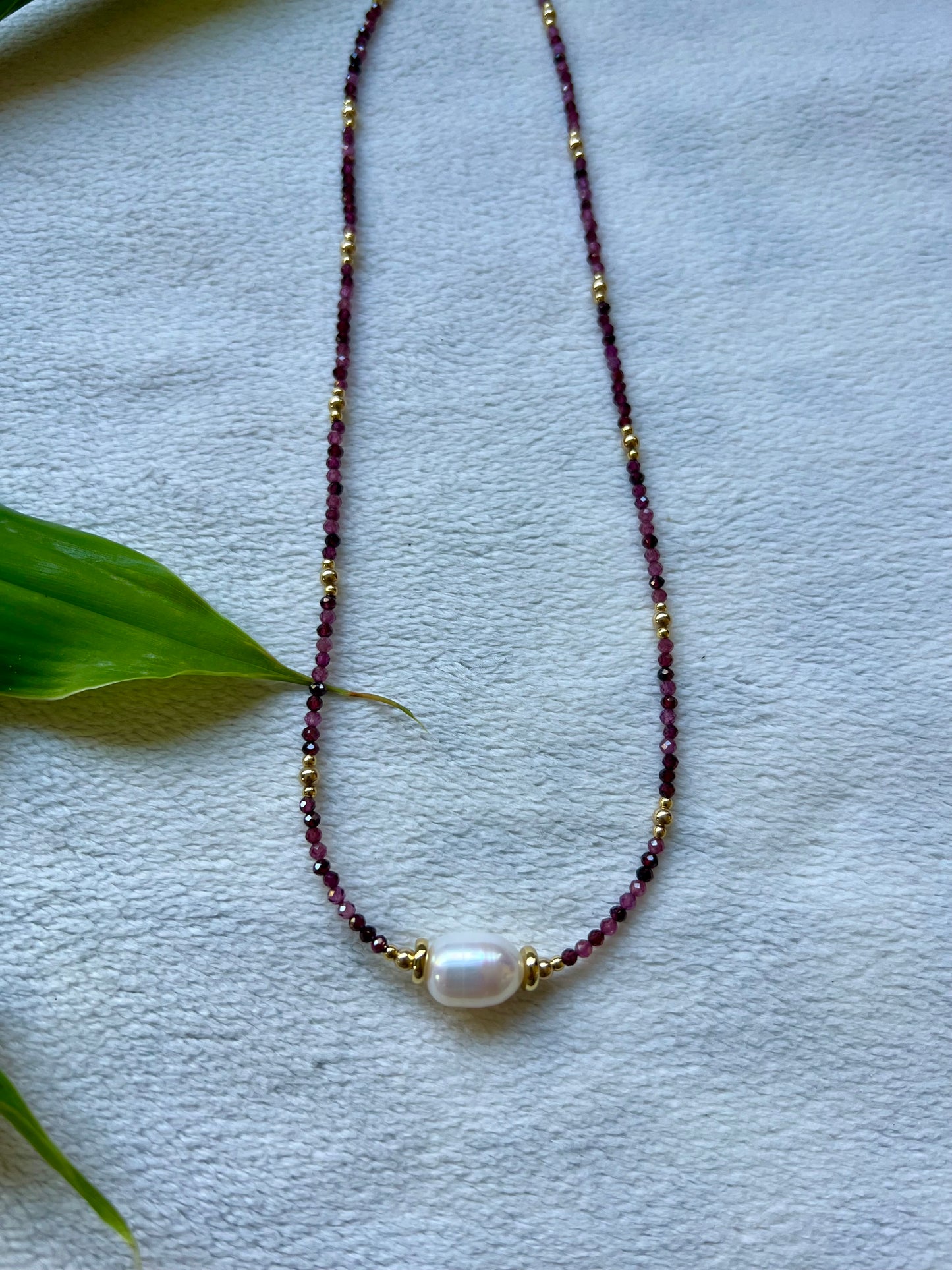 Empress Love Necklace in Red Garnet