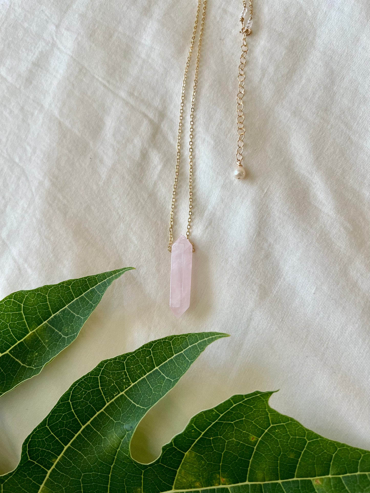 Rose Quartz Floater Necklace