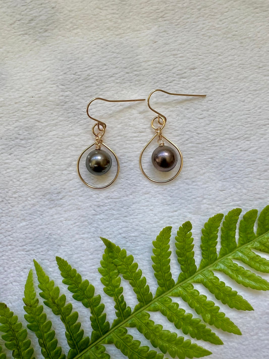 Tahitian Pearl Mini Hoops