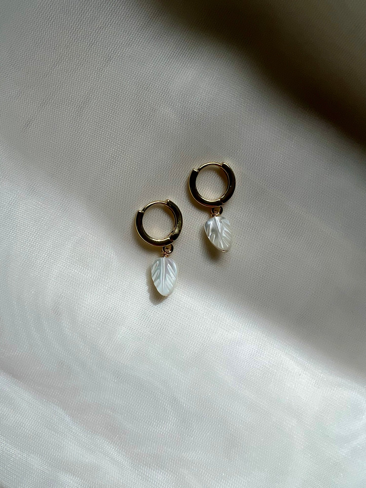 Mother of Pearl Leaf Huggies