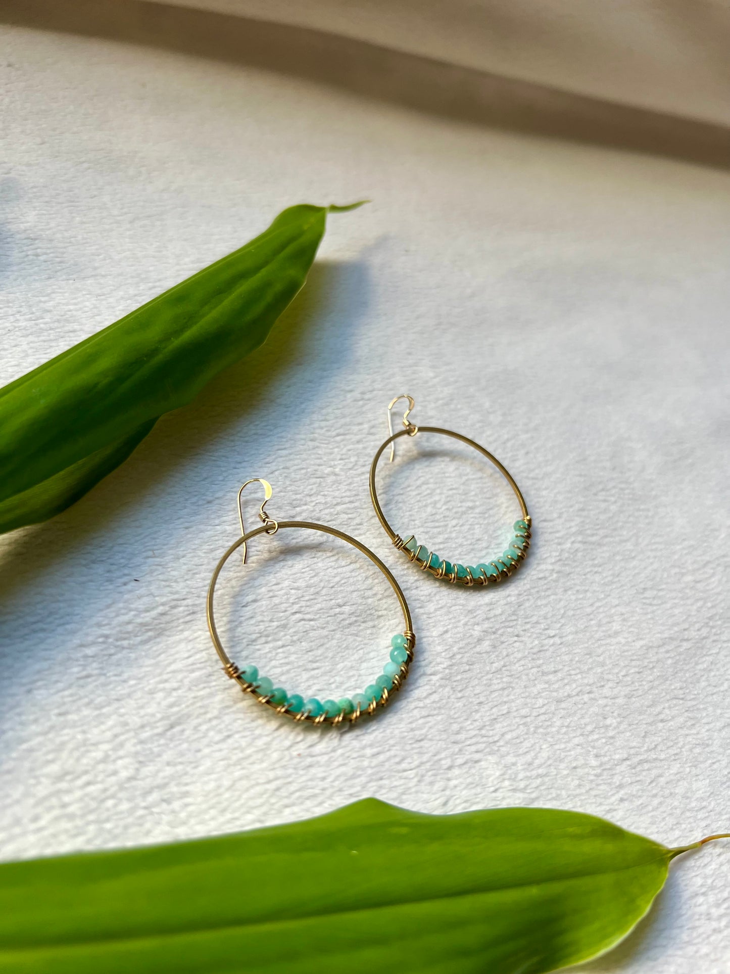 Keleawe Hoops in Amazonite