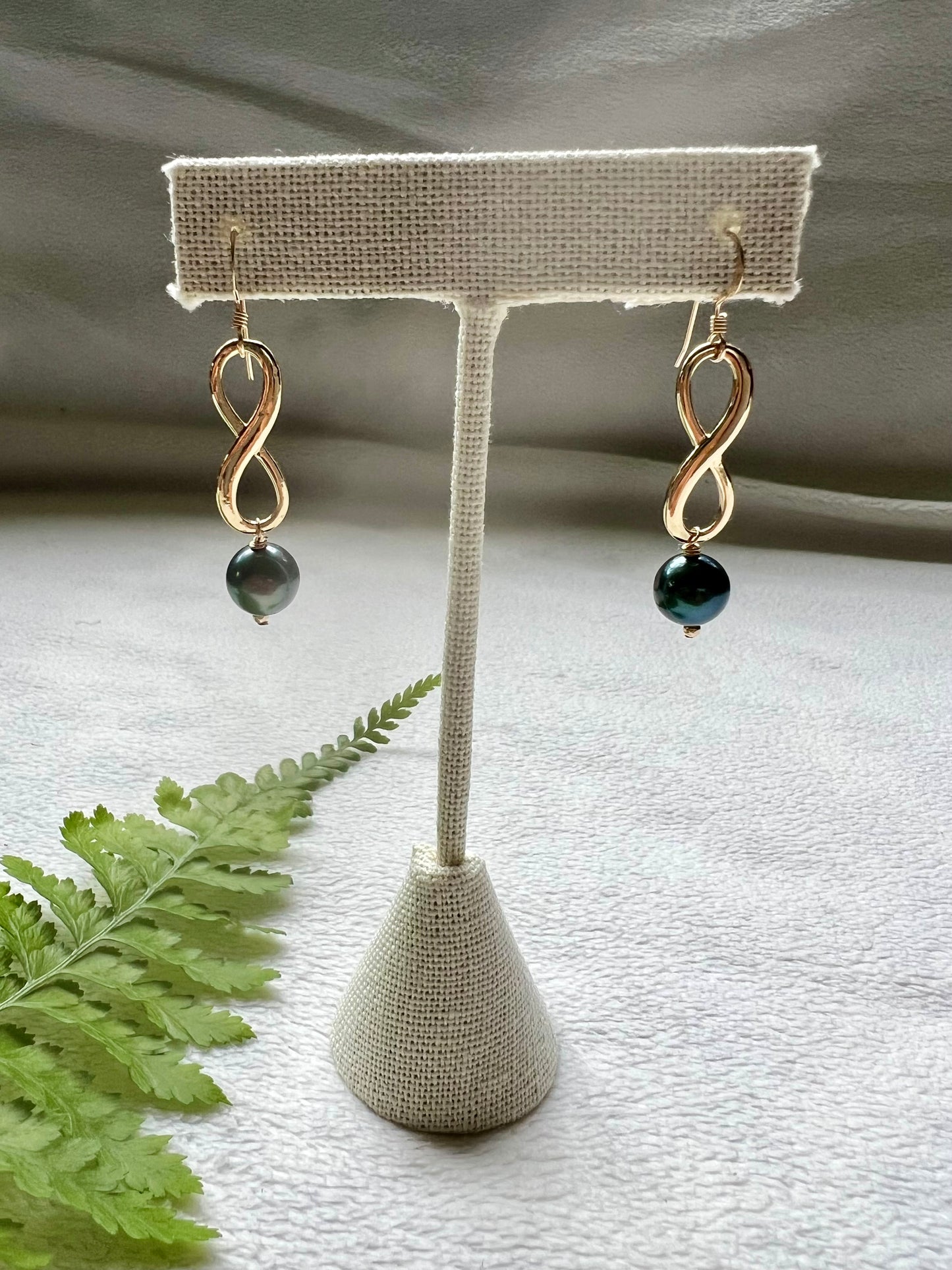 Tahitian Pearl Infinity Earrings