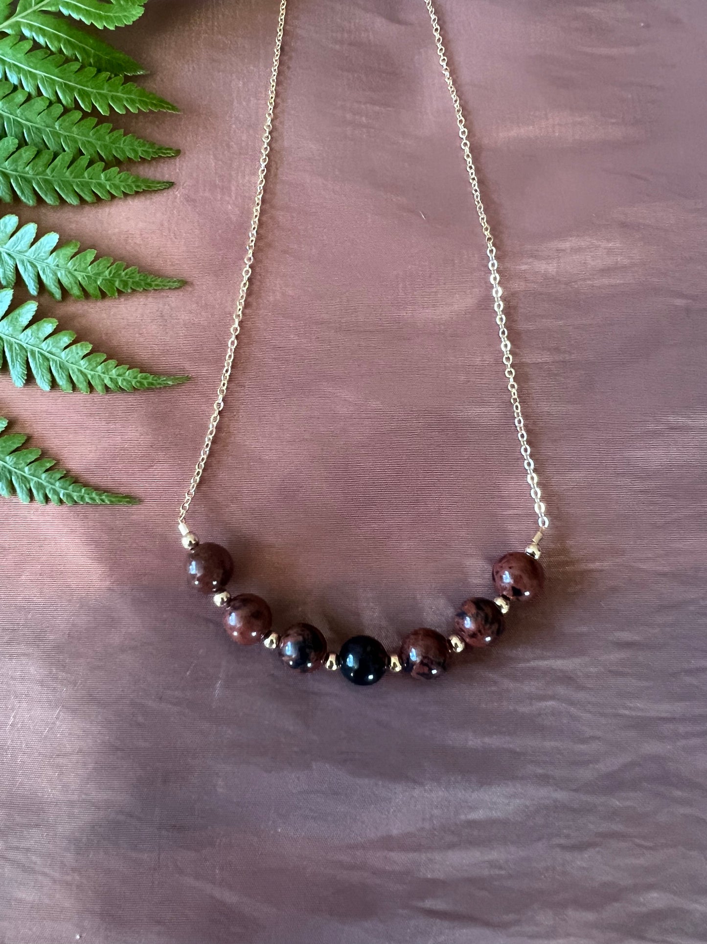 ‘Ehiku Necklace in Mahogany Obsidian