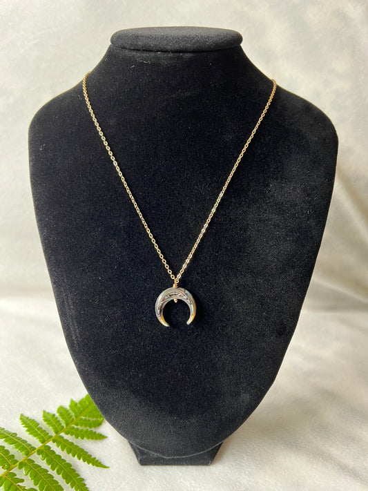 Pāua Moon Necklace