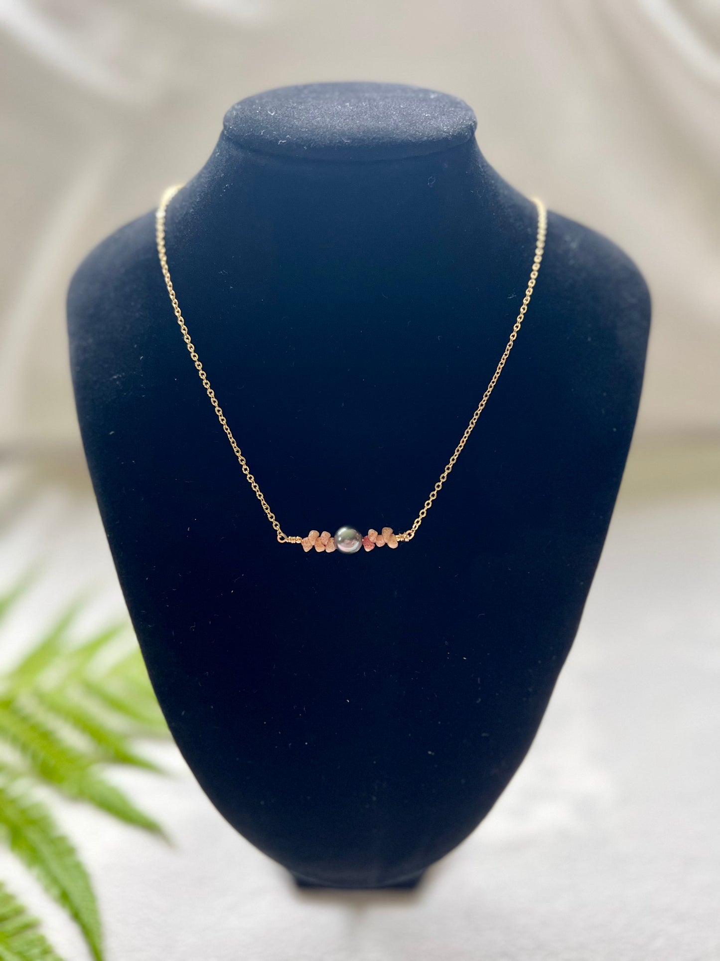 Tahitian Pearl + Kahelelani Necklace