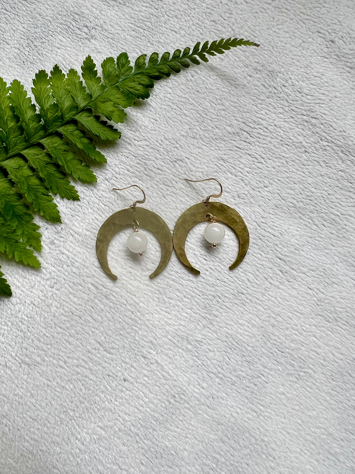 Hoaka Earrings in White Jade